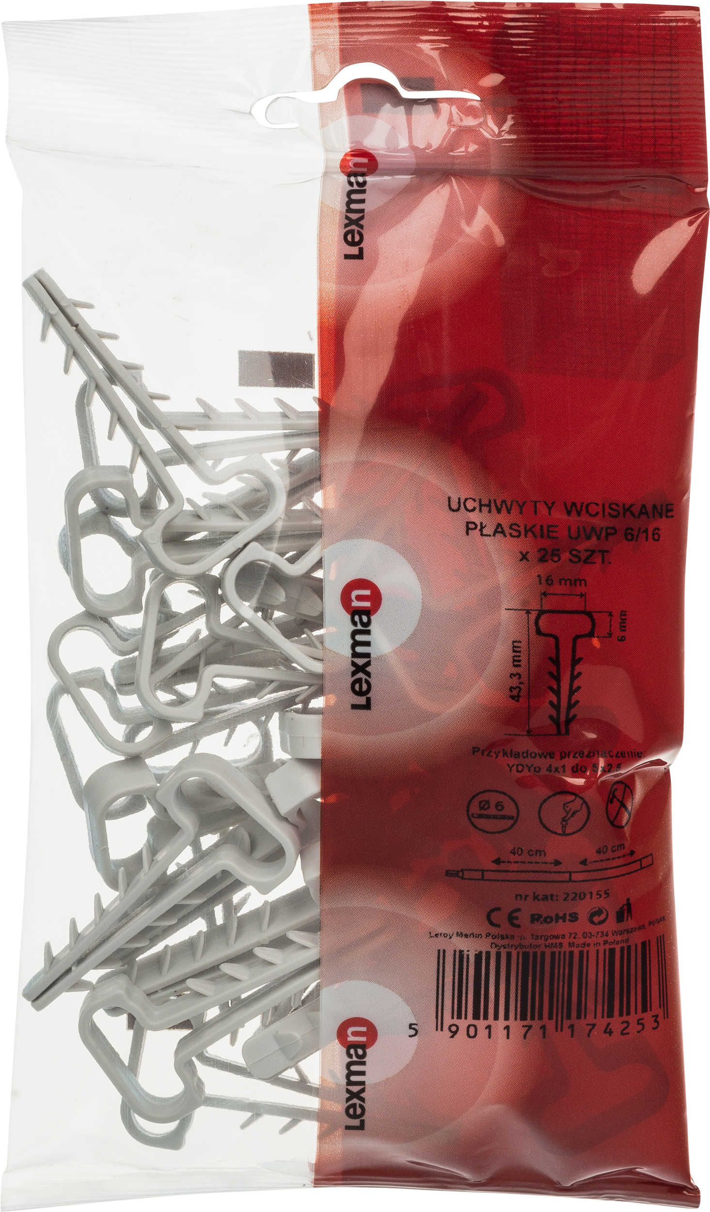 Uchwyt kablowy UWP 6 / 16 25szt. LEXMAN - 2