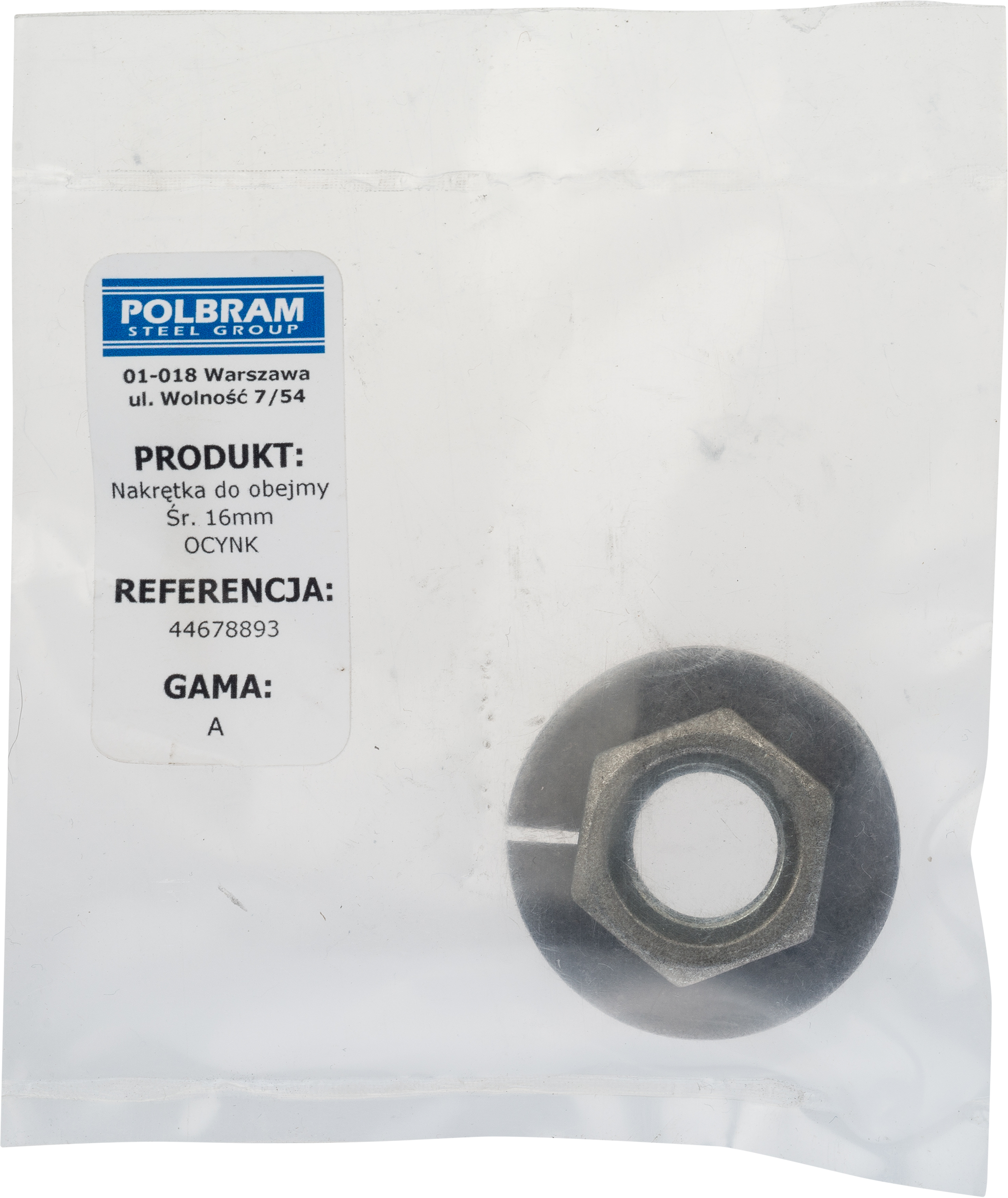 Nakrętka do obejmy śr.16 mm Polbram - 2