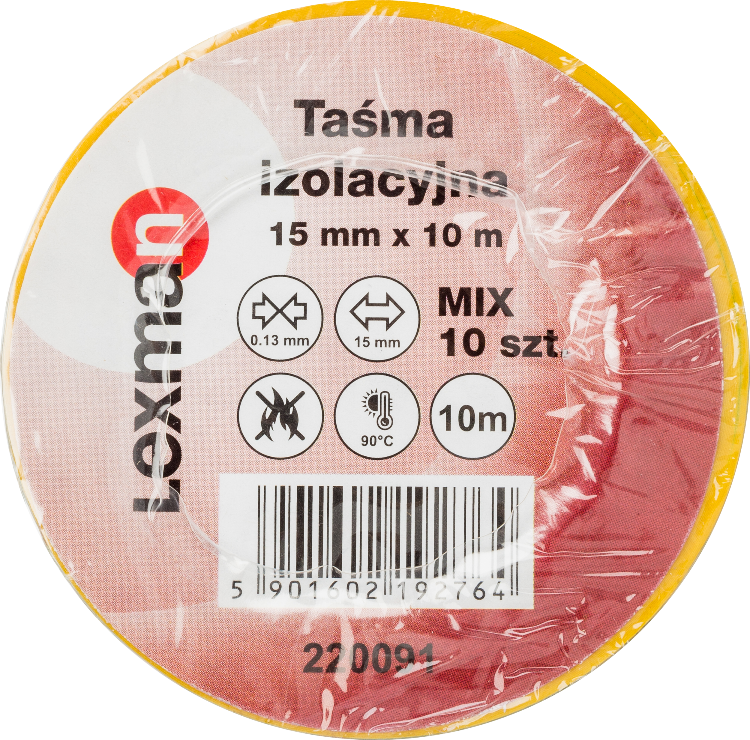 Taśma izolacyjna 15 mm x 10 m F615992 MIX 10szt. LEXMAN - 3