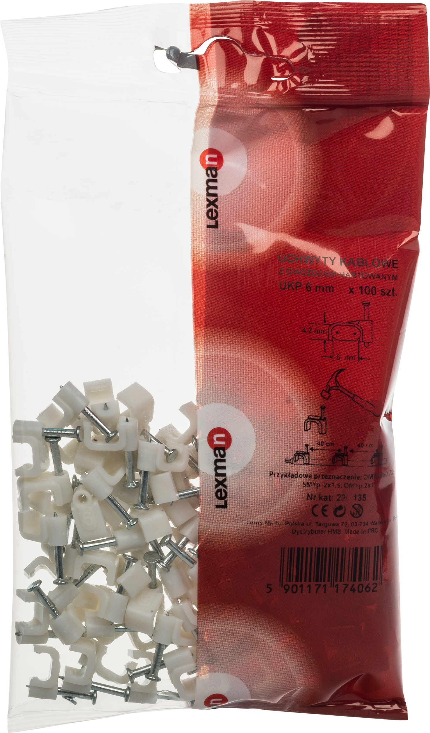 Uchwyt kablowy FLOP - 6 / 4 100szt. LEXMAN - 2