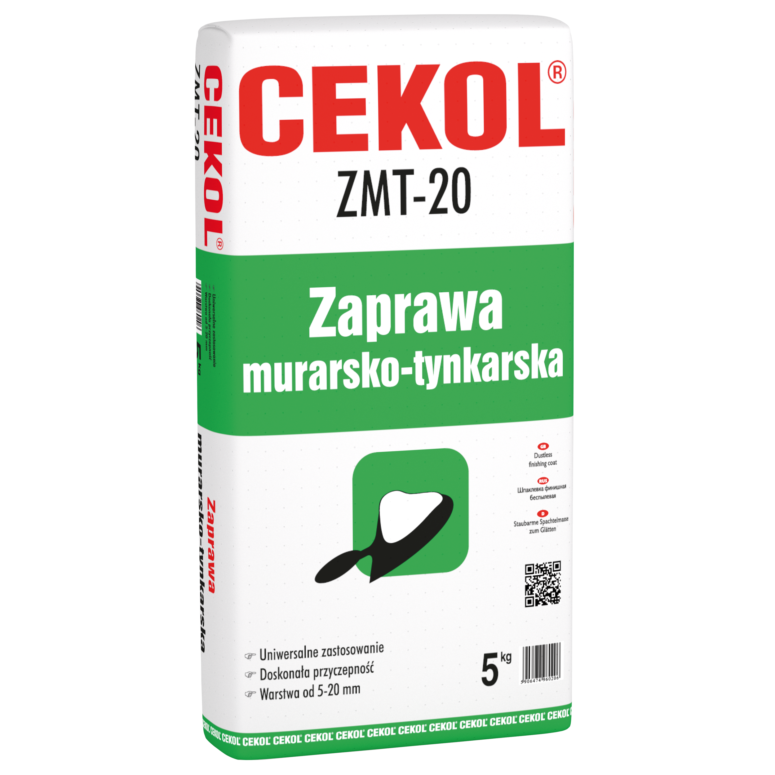 Zaprawa murarsko-tynkarska ZMT-20 5 kg Cekol