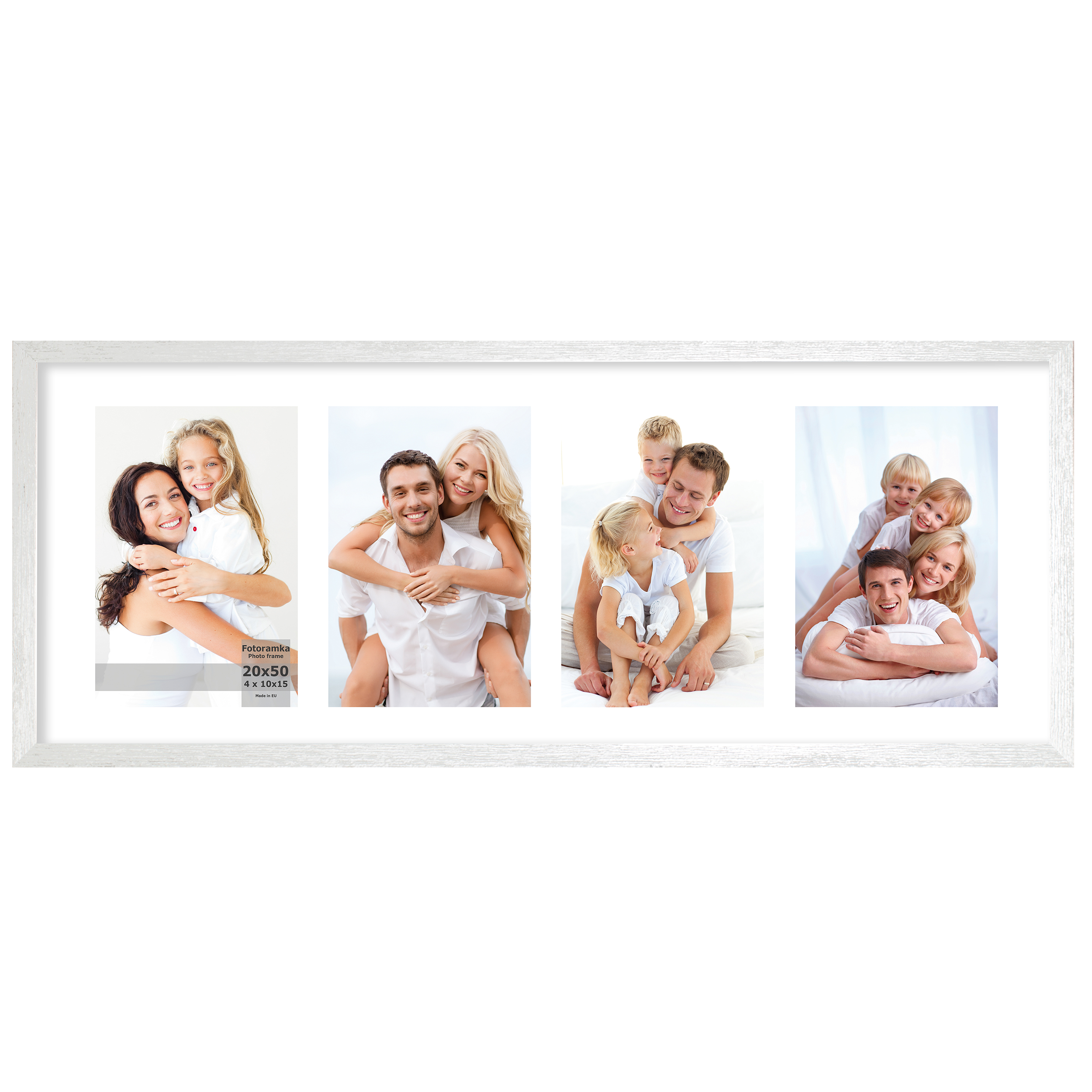 Multiramka na 4 zdjęcia 23 x 53 cm srebrna