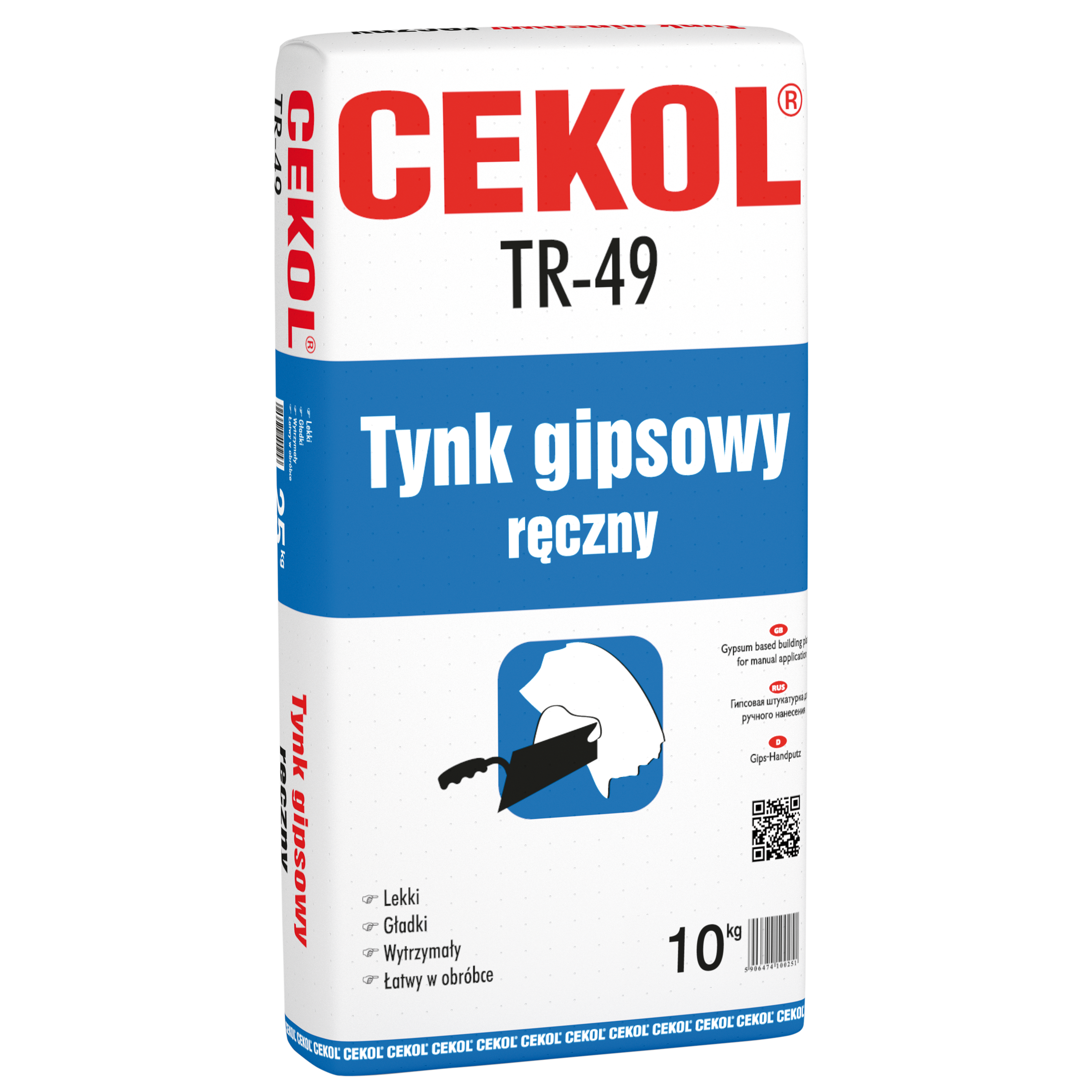 Tynk gipsowy ręczny TR-49 10 kg Cekol