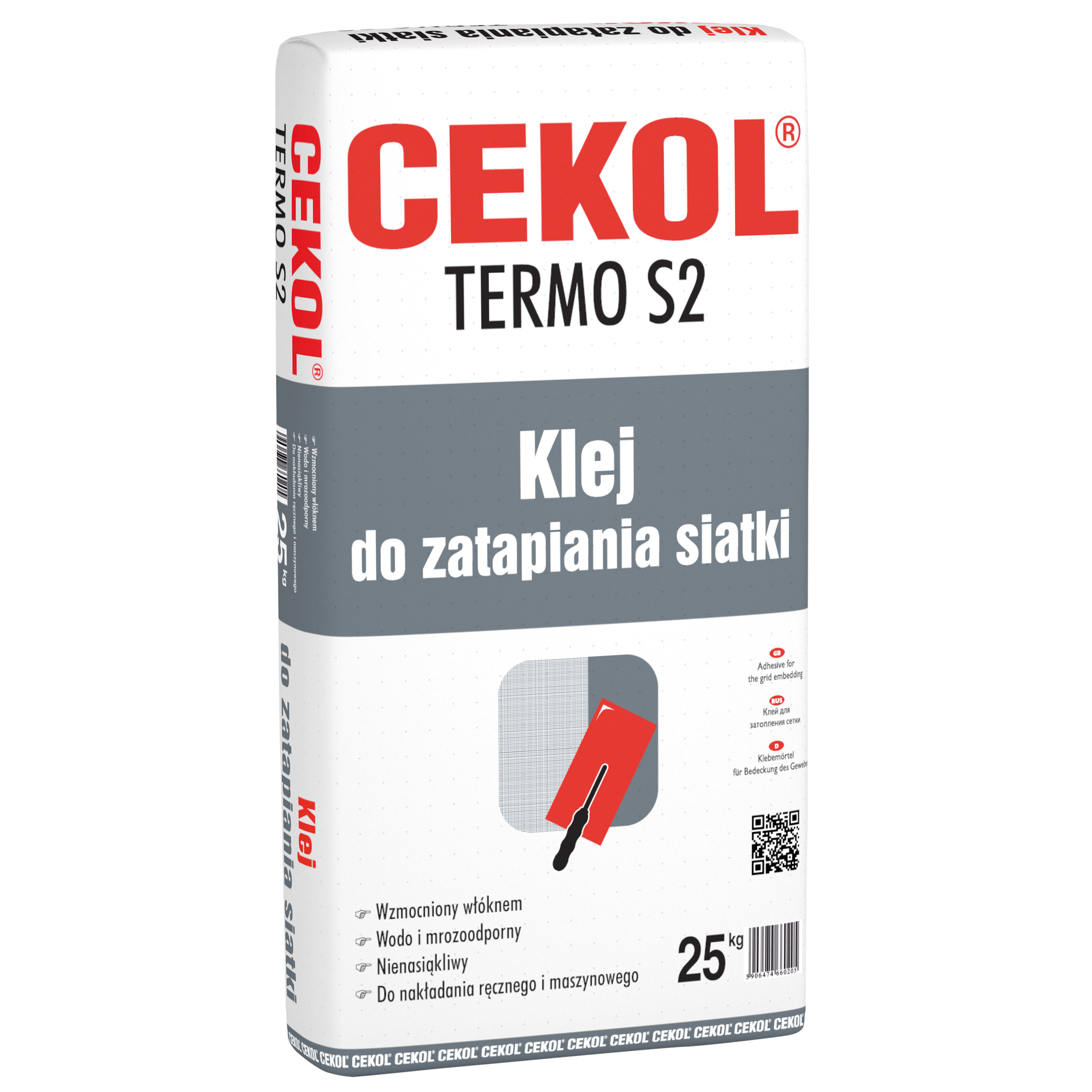 Klej do zatapiania siatki Termo S2 25 kg Cekol