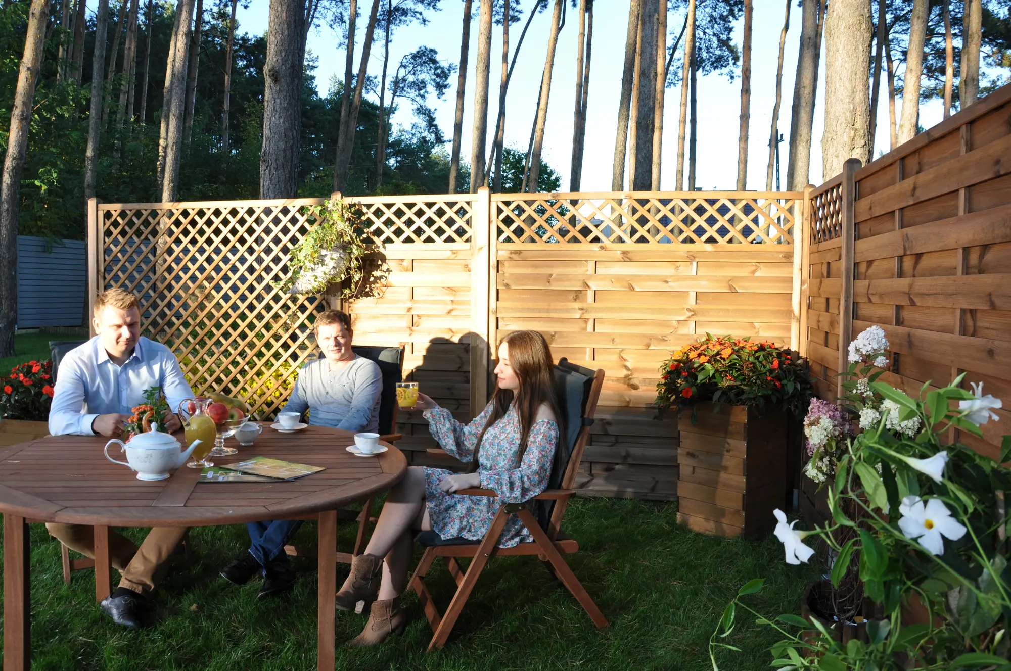 Płot szczelny Nive 180x180 cm drewniany Naterial - 8