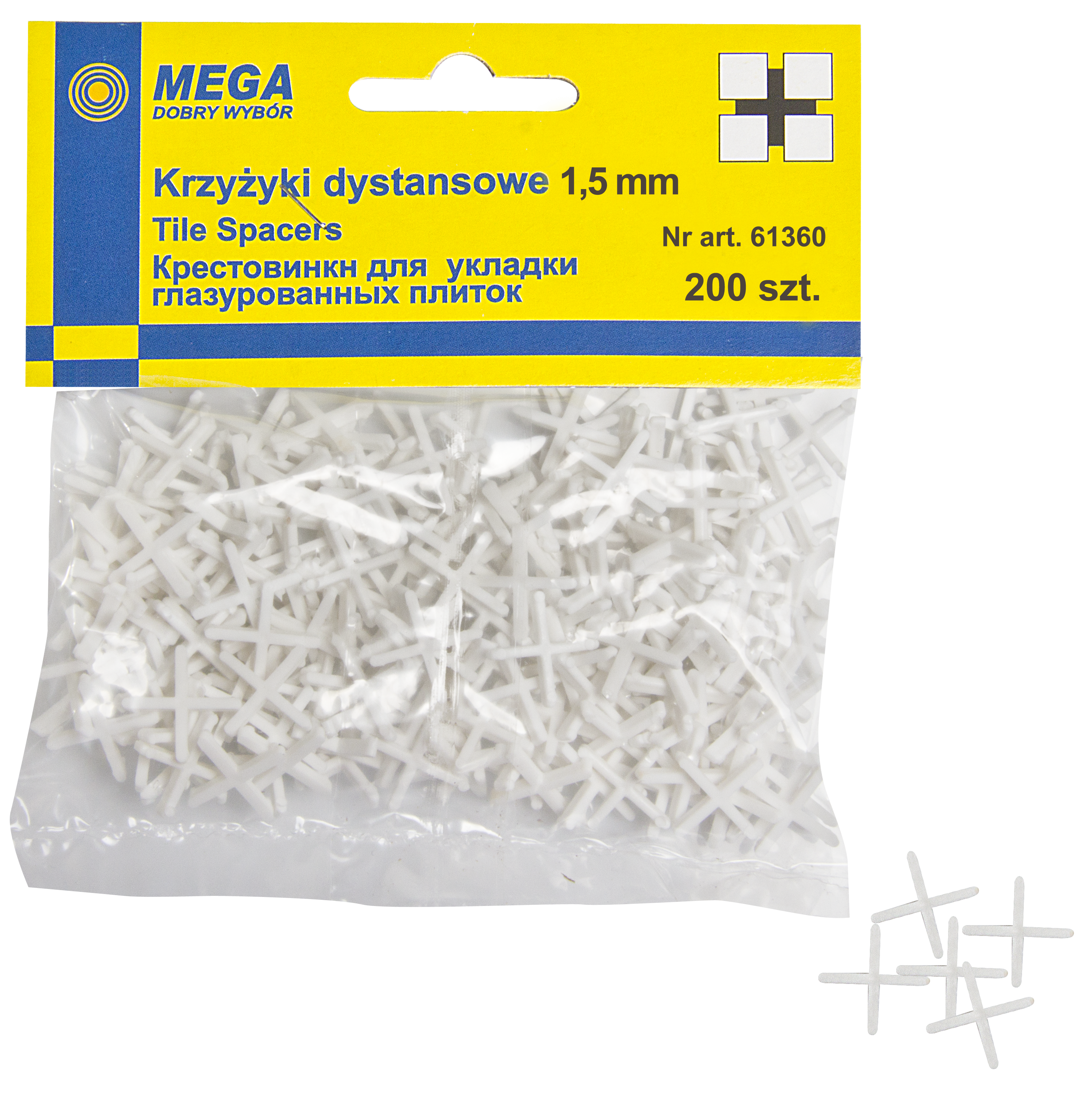 Krzyżyki 1,5 MM 200 SZT MEGA