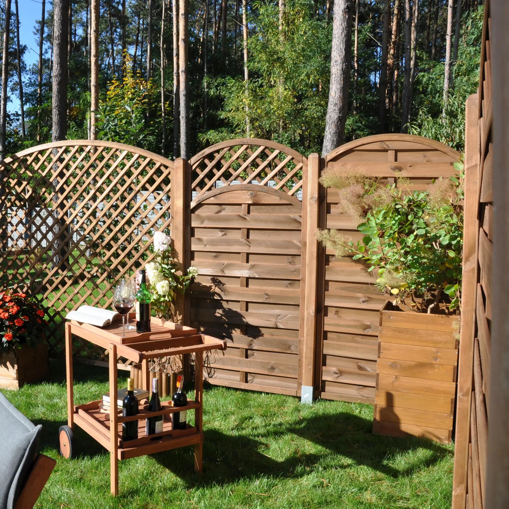 Płot szczelny z łukiem i kratką Nive 90x180 cm Naterial - 3