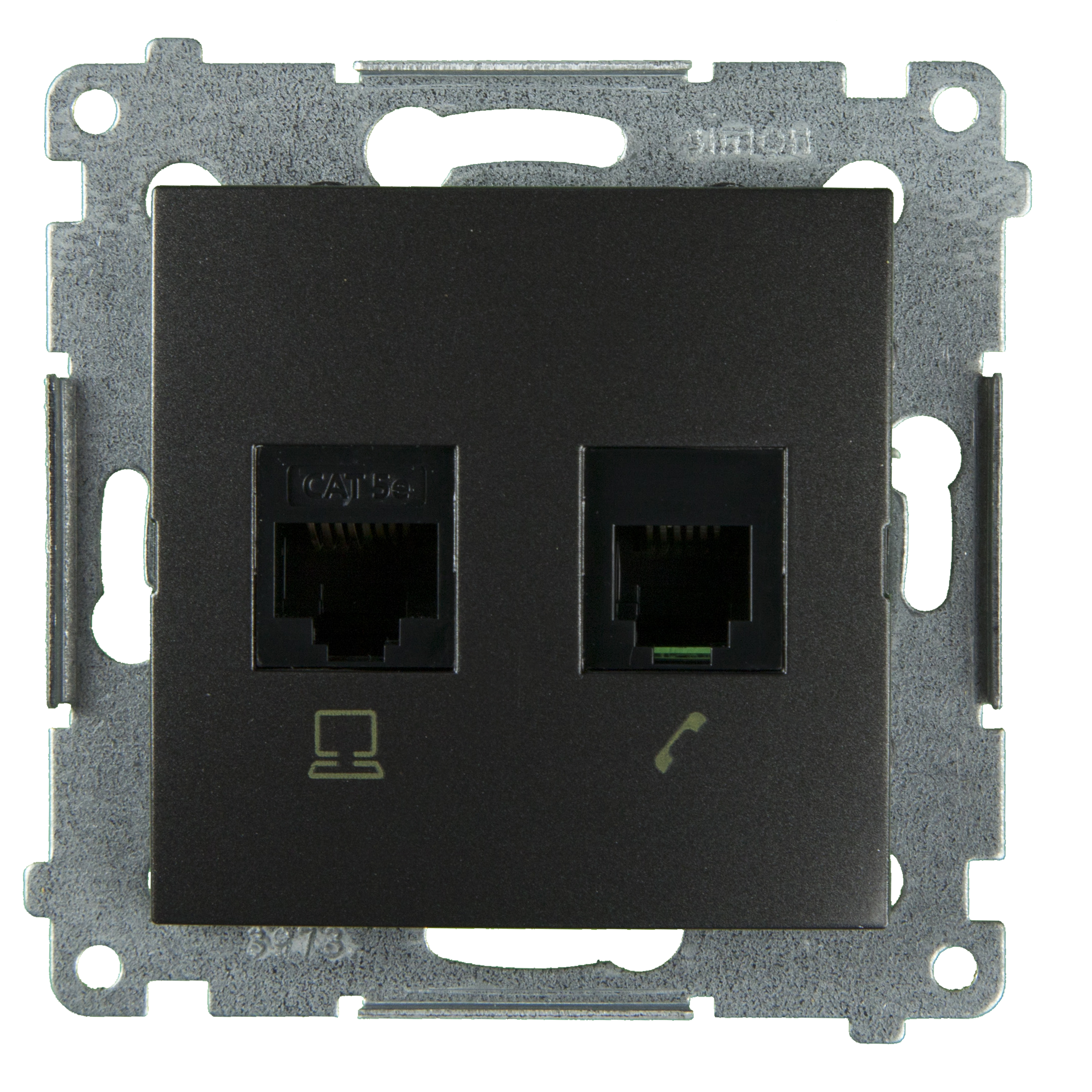 Gniazdo telefoniczno - komputerowe RJ12/RJ45 SIMON 54 Antracyt KONTAKT SIMON