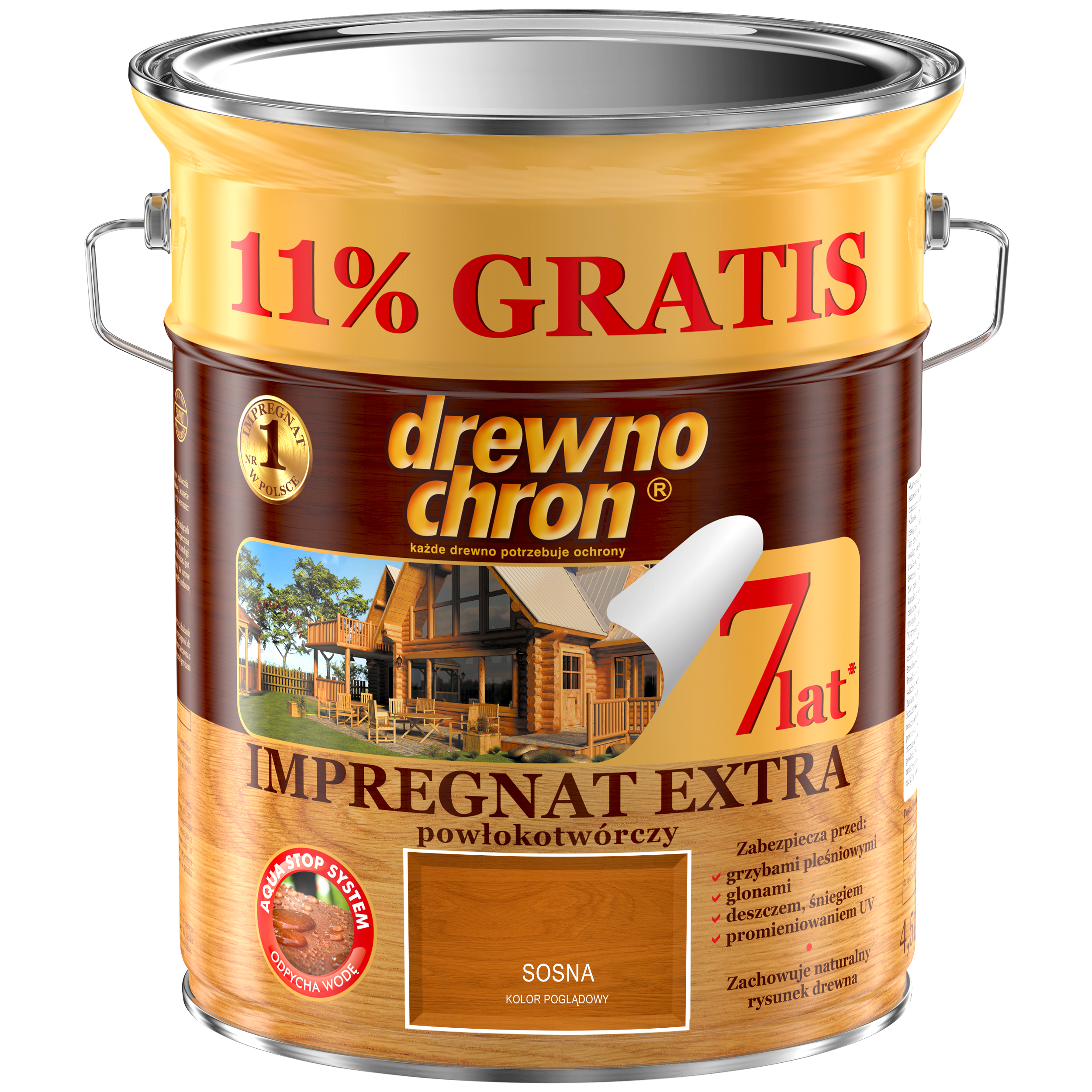 Impregnat do drewna Drewnochron Extra powłokotwórczy4.5 l Sosna - 4