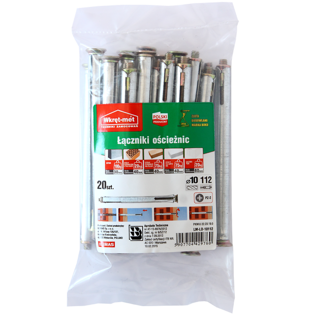 Kołek ramowy 10 x 112 mm 20 szt. Wkręt-met