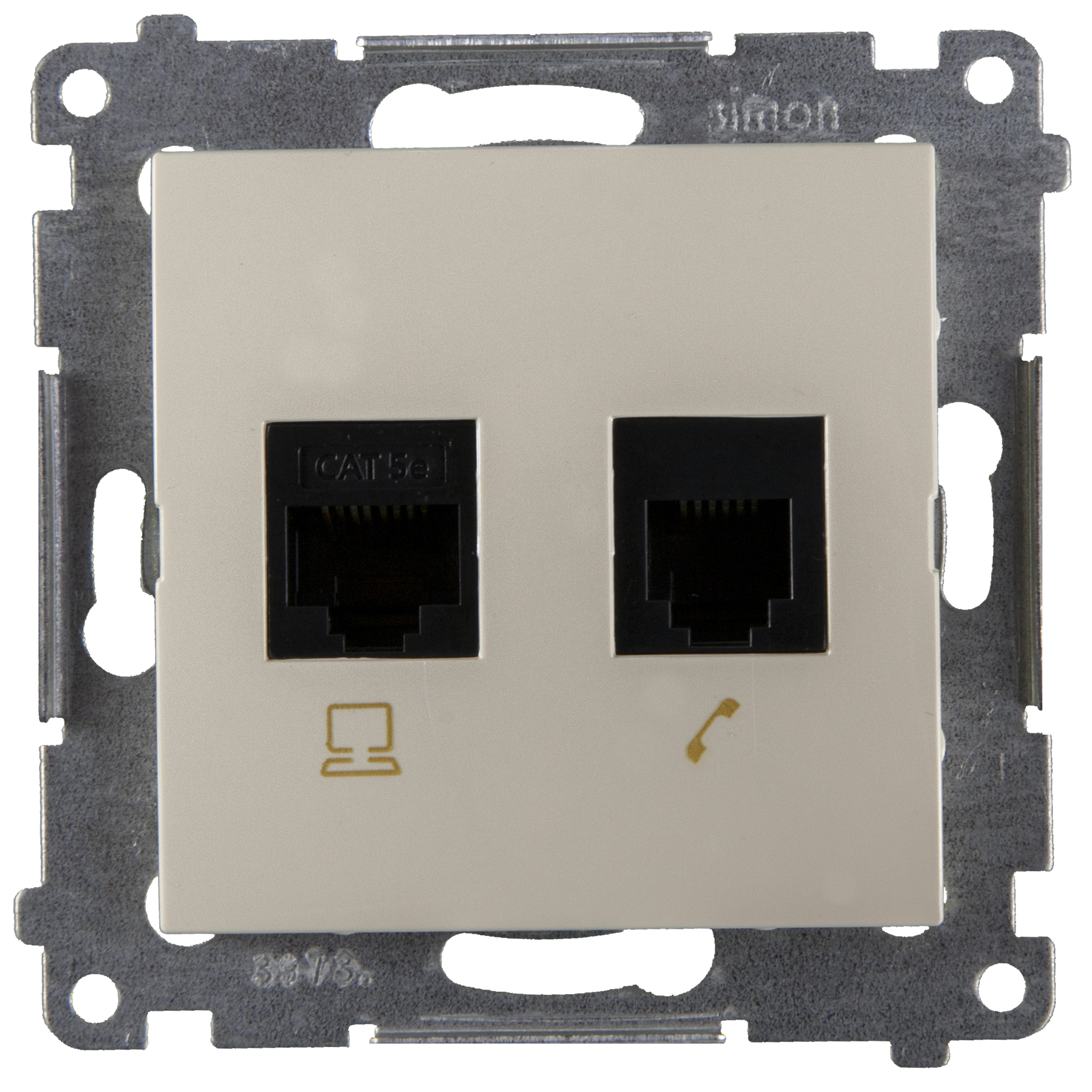 Gniazdo telefoniczno - komputerowe RJ12/RJ45 SIMON 54 Kremowy KONTAKT SIMON