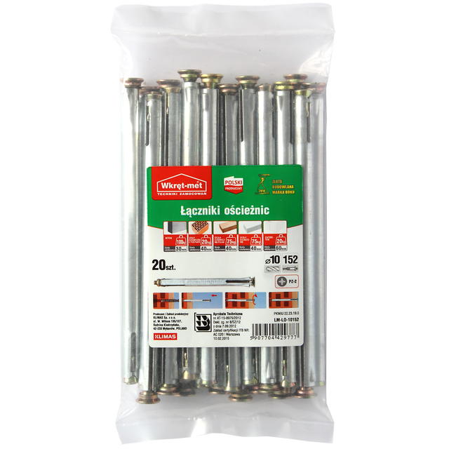 Kołek ramowy 10 x 152 mm 20 szt. Wkręt-met