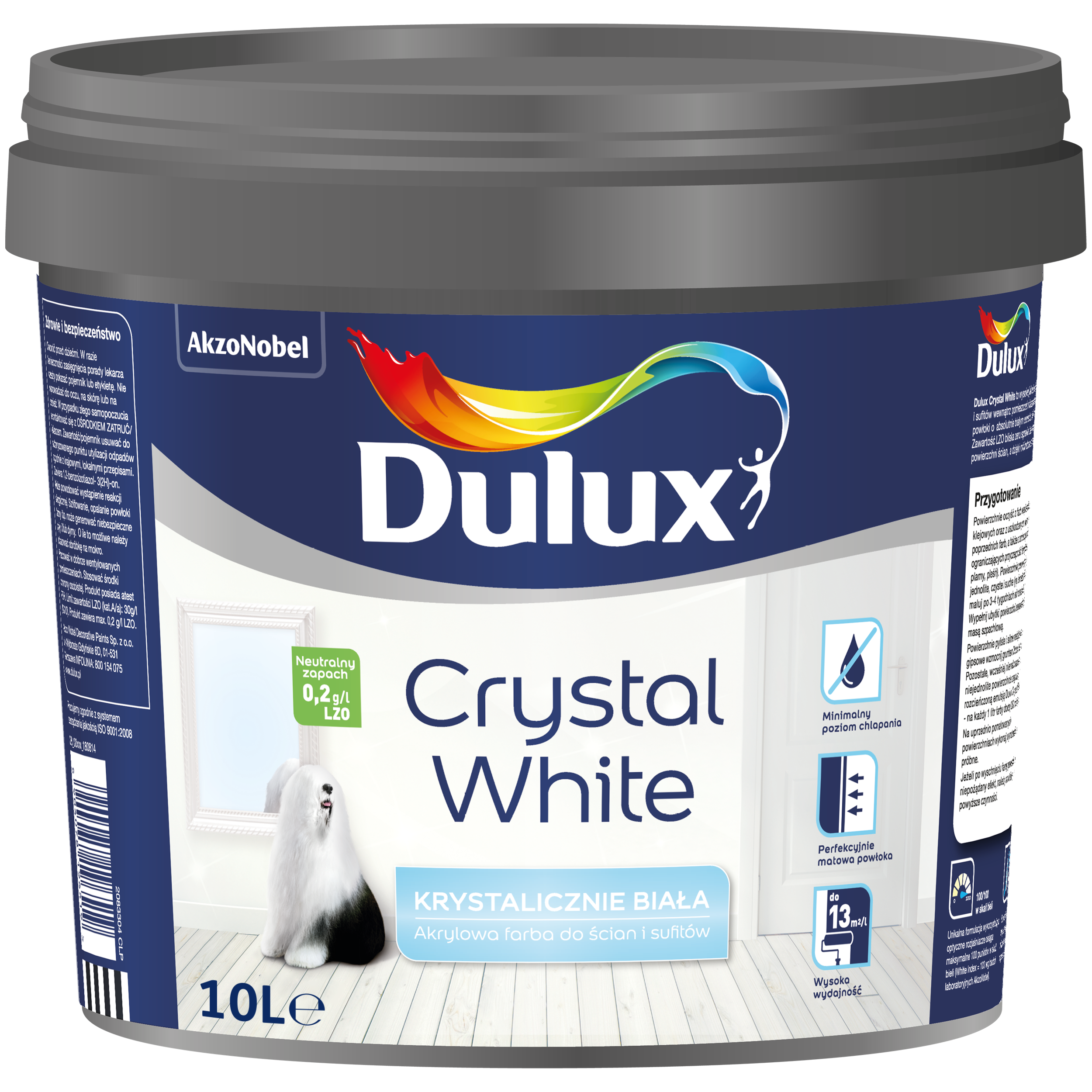 Farba Dulux Crystal White Biały 10 l