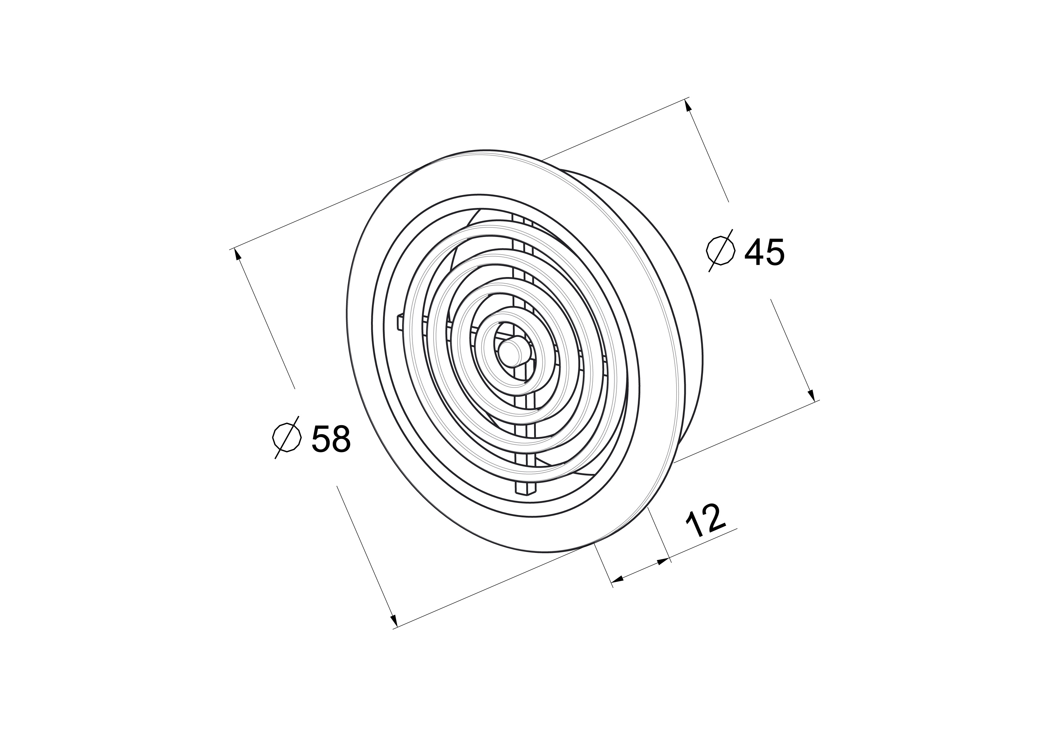 Kratka wentylacyjna OKRĄGŁA 45 / 58 biała 2szt. EQUATION - 3
