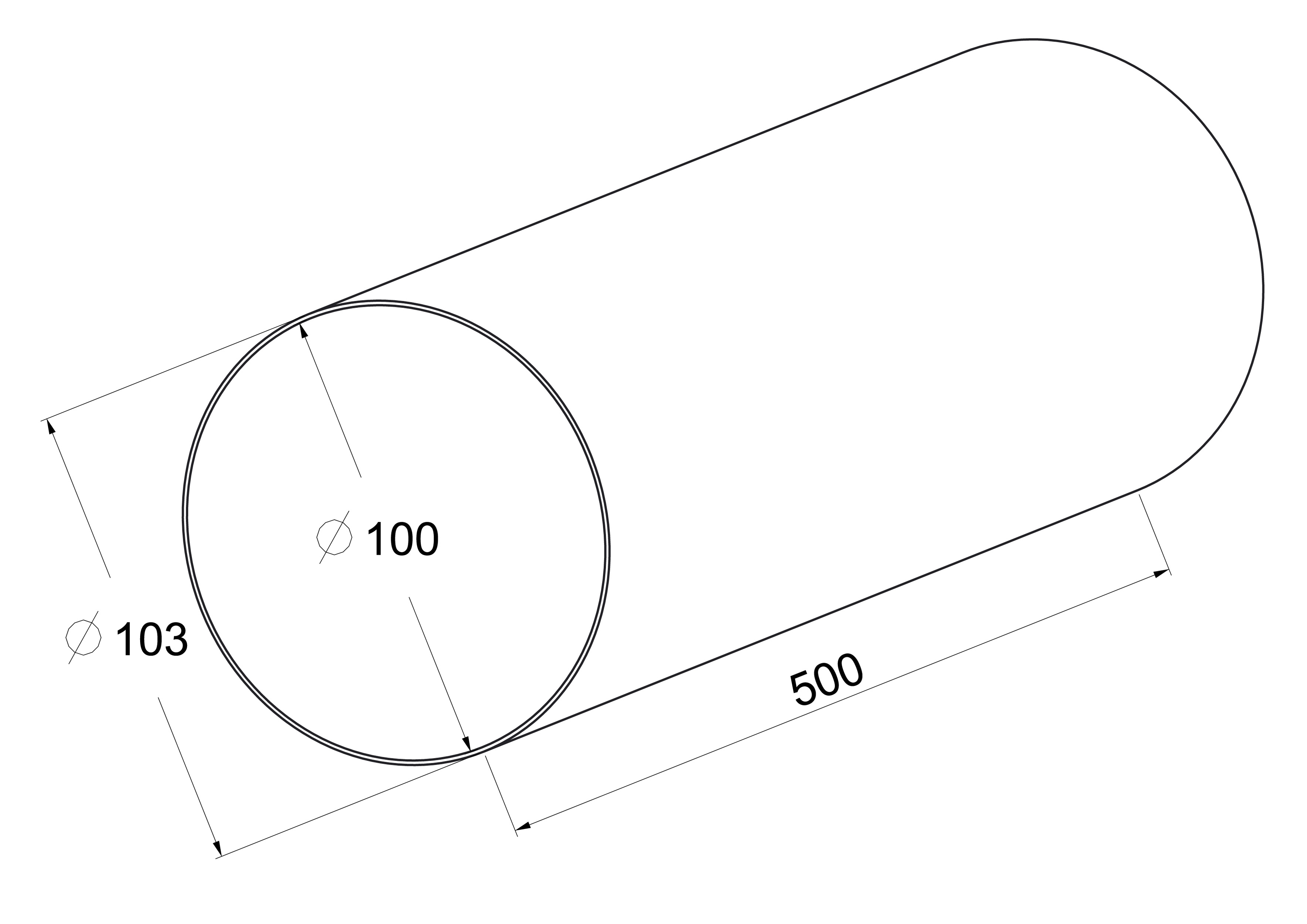 Kanał wentylacyjny OKRĄGŁY 100 mm 0.5 m EQUATION - 2