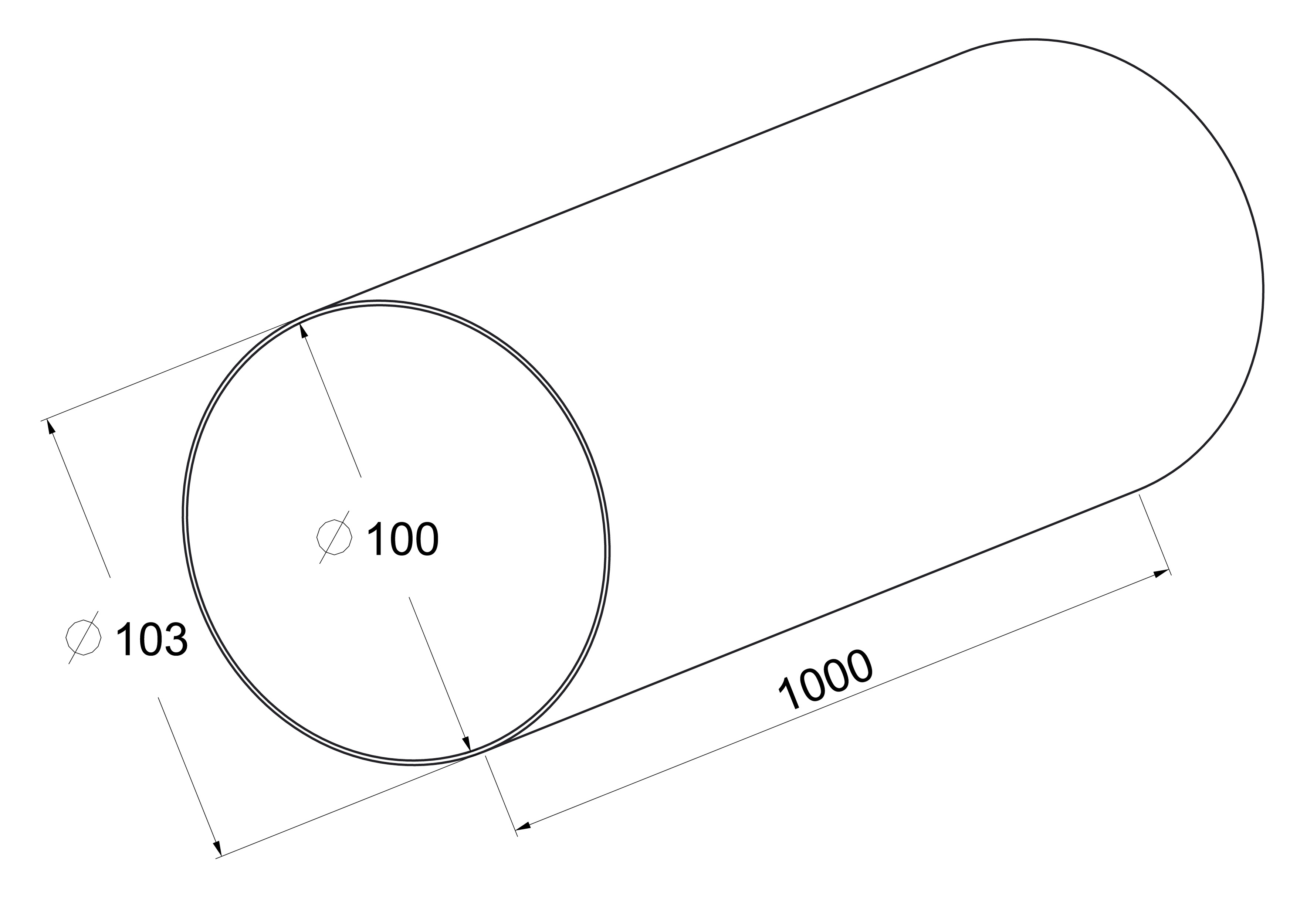 Kanał wentylacyjny OKRĄGŁY 100 mm 1 m EQUATION - 2