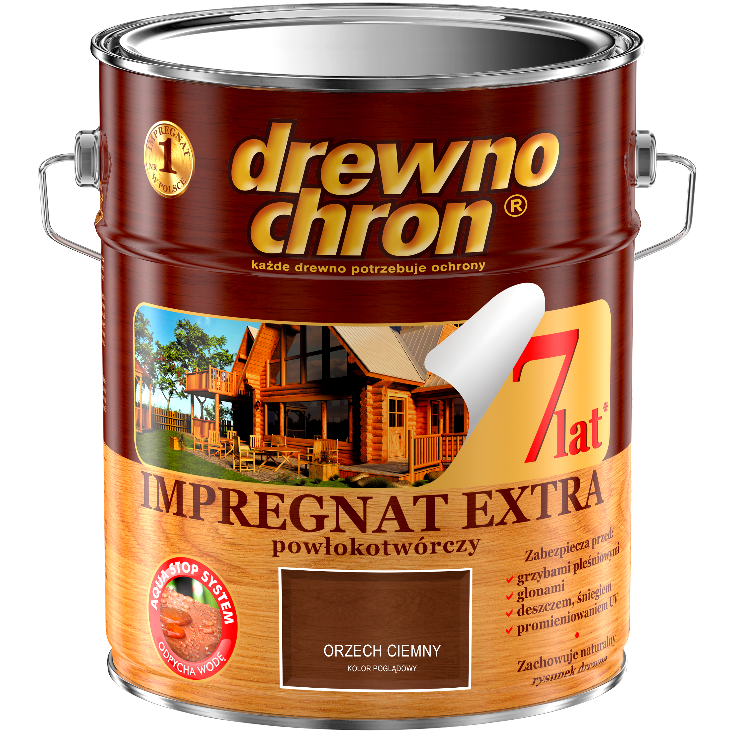 Impregnat do drewna Drewnochron Extra powłokotwórczy 4.5 l Orzech ciemny - 3