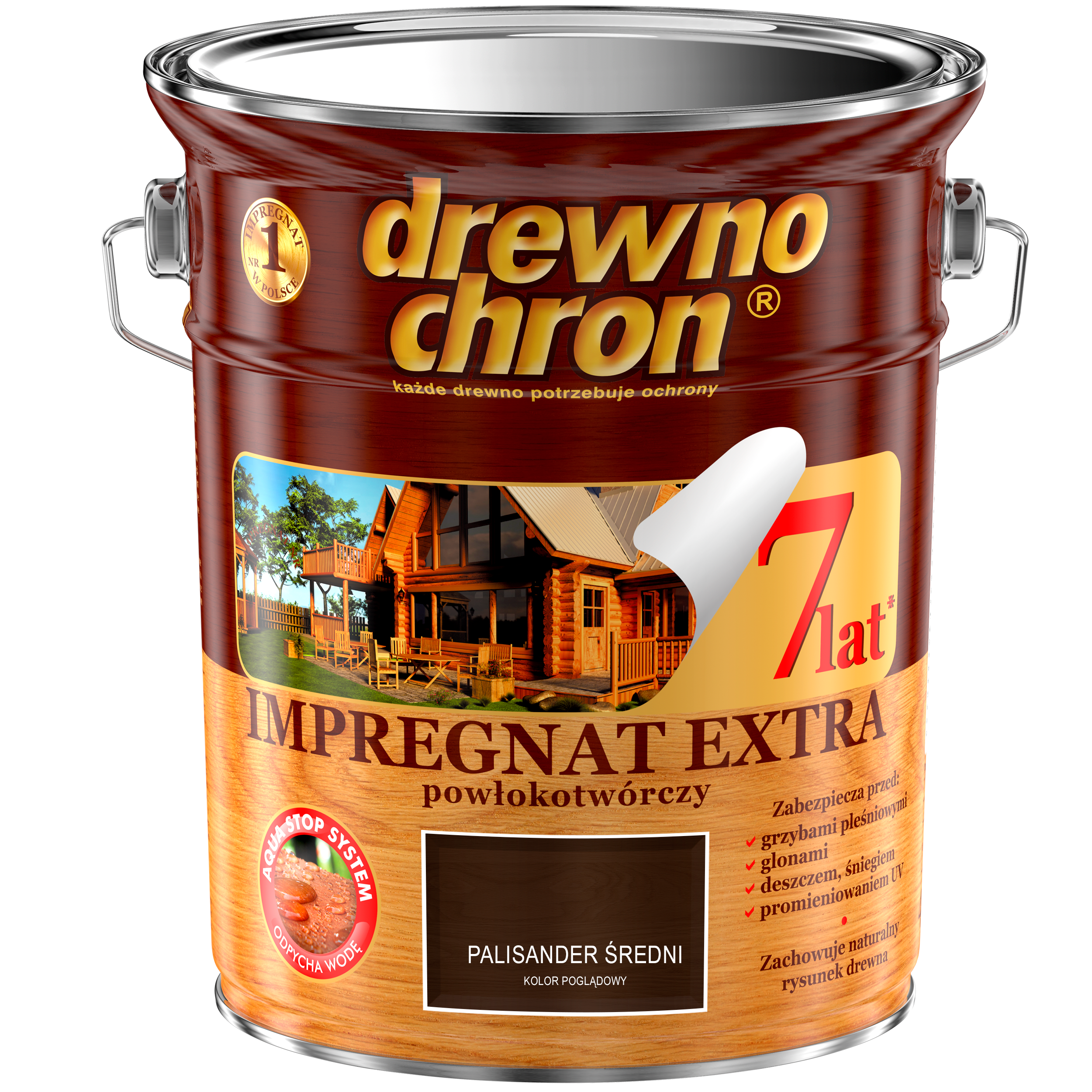 Impregnat do drewna Drewnochron Extra powłokotwórczy 4.5 l Palisander średni - 3