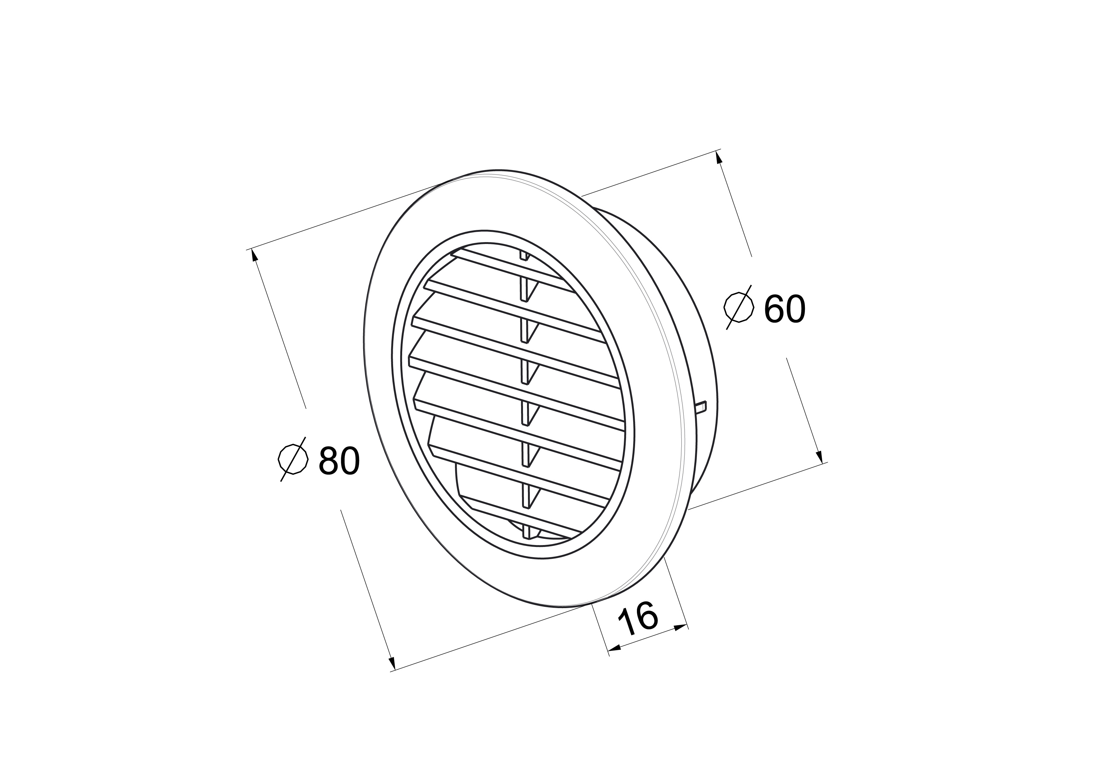 Kratka wentylacyjna OKRĄGŁA 60 mm brąz EQUATION - 2