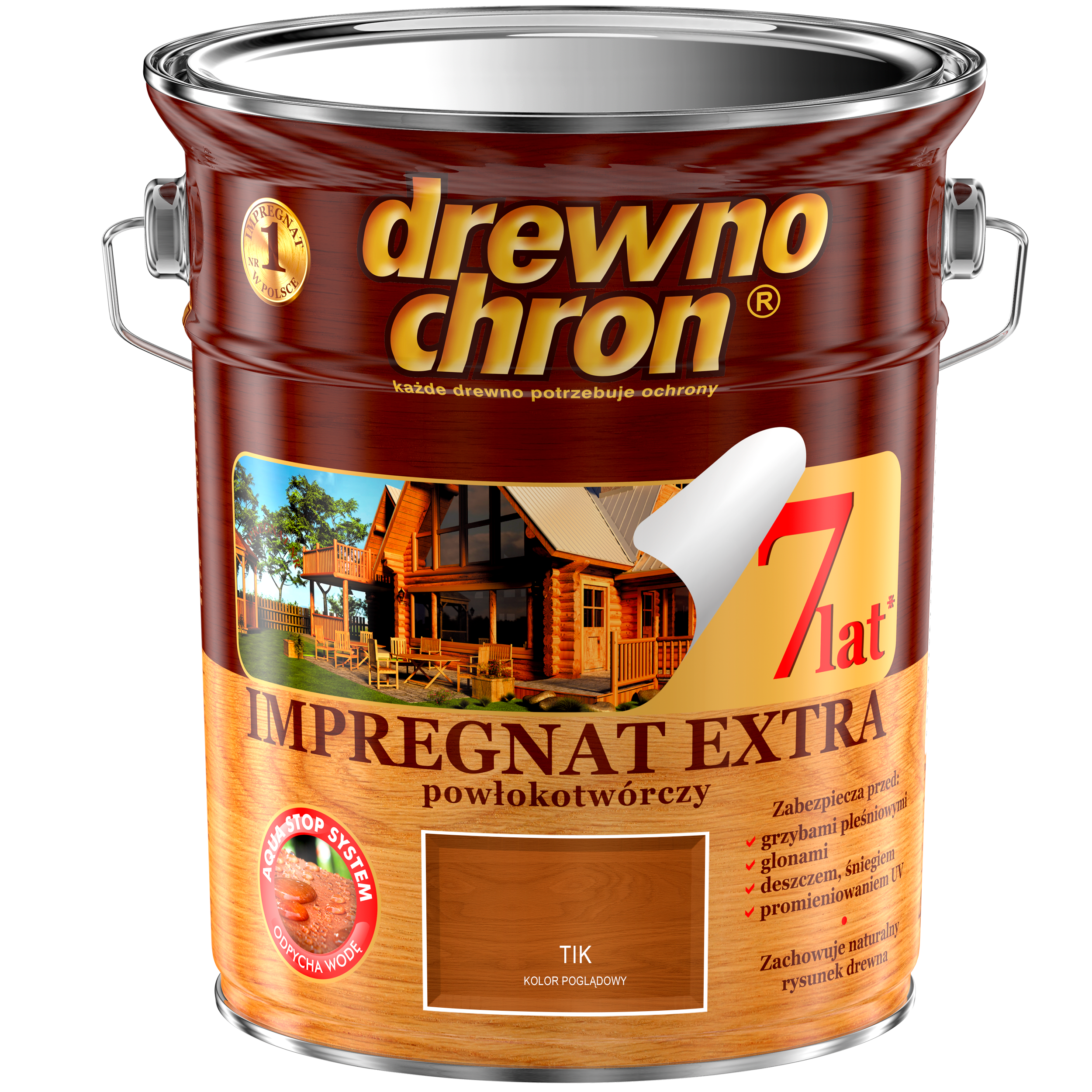Impregnat do drewna Drewnochron Extra powłokotwórczy 4.5 l Tik  - 3