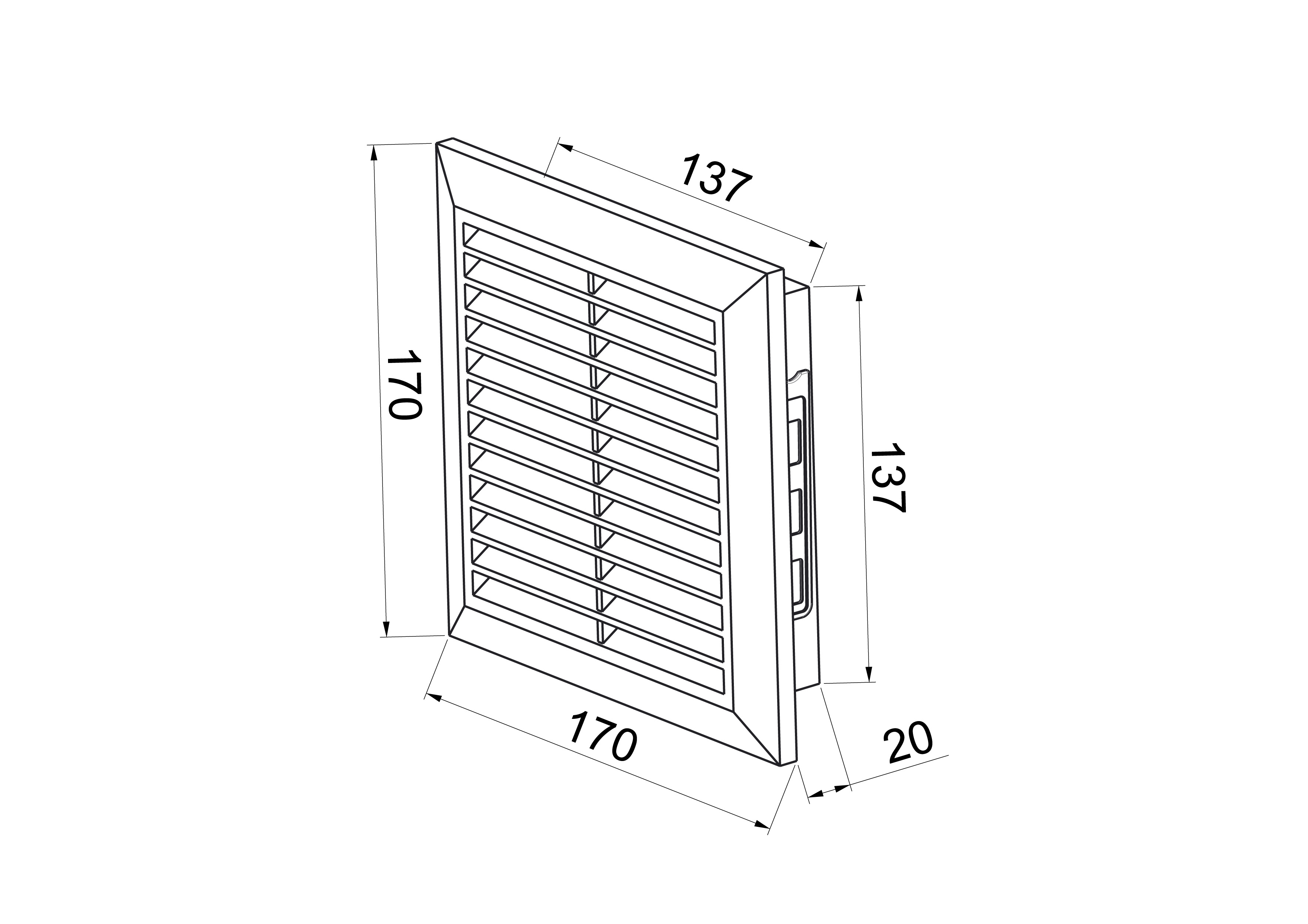 Kratka wentylacyjna 14 x 14 cm grafit EQUATION - 2