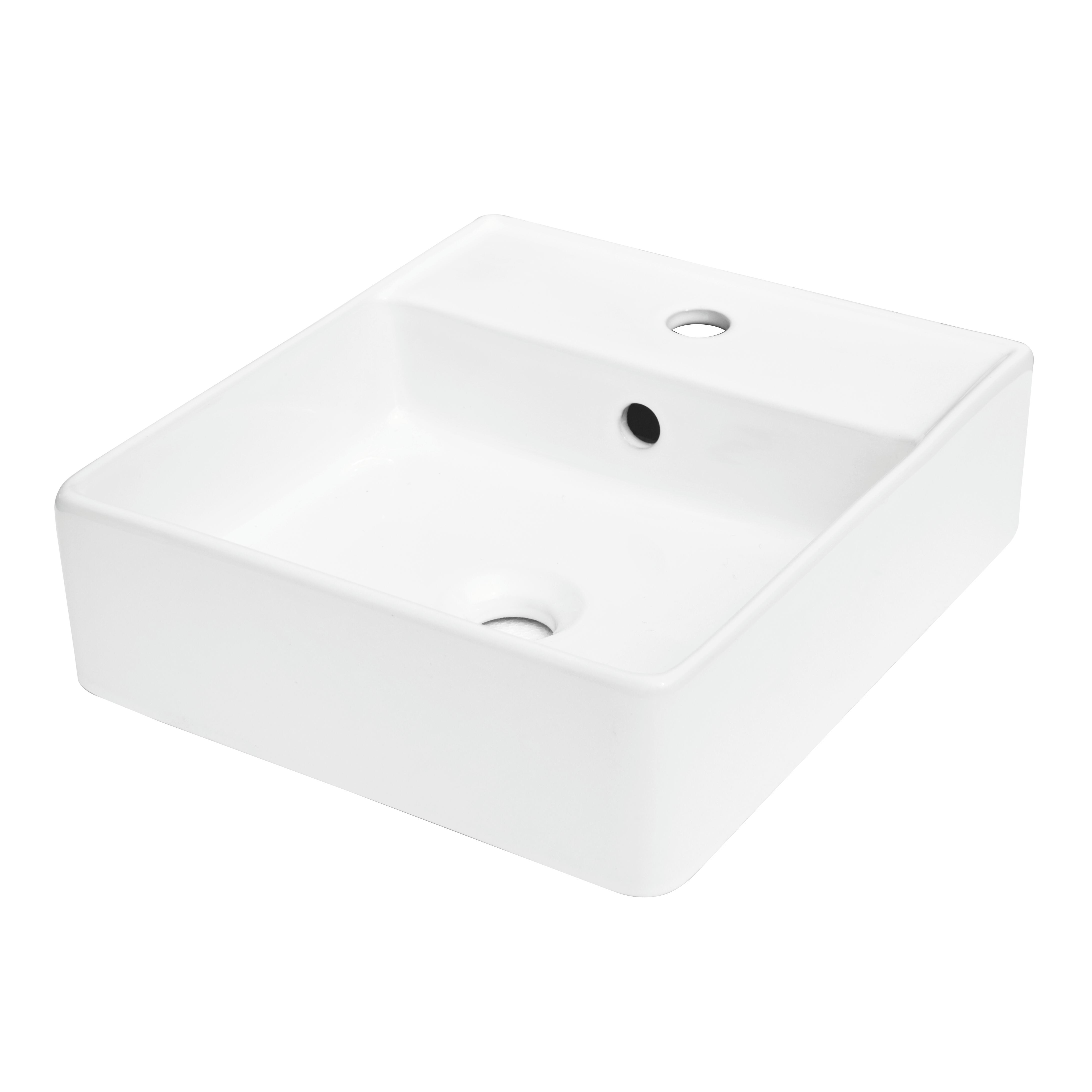 Lavabo da appoggio SENSEA quadrato in ceramica L 37 x H 12.5 x P 40 cm bianco lucido - 4