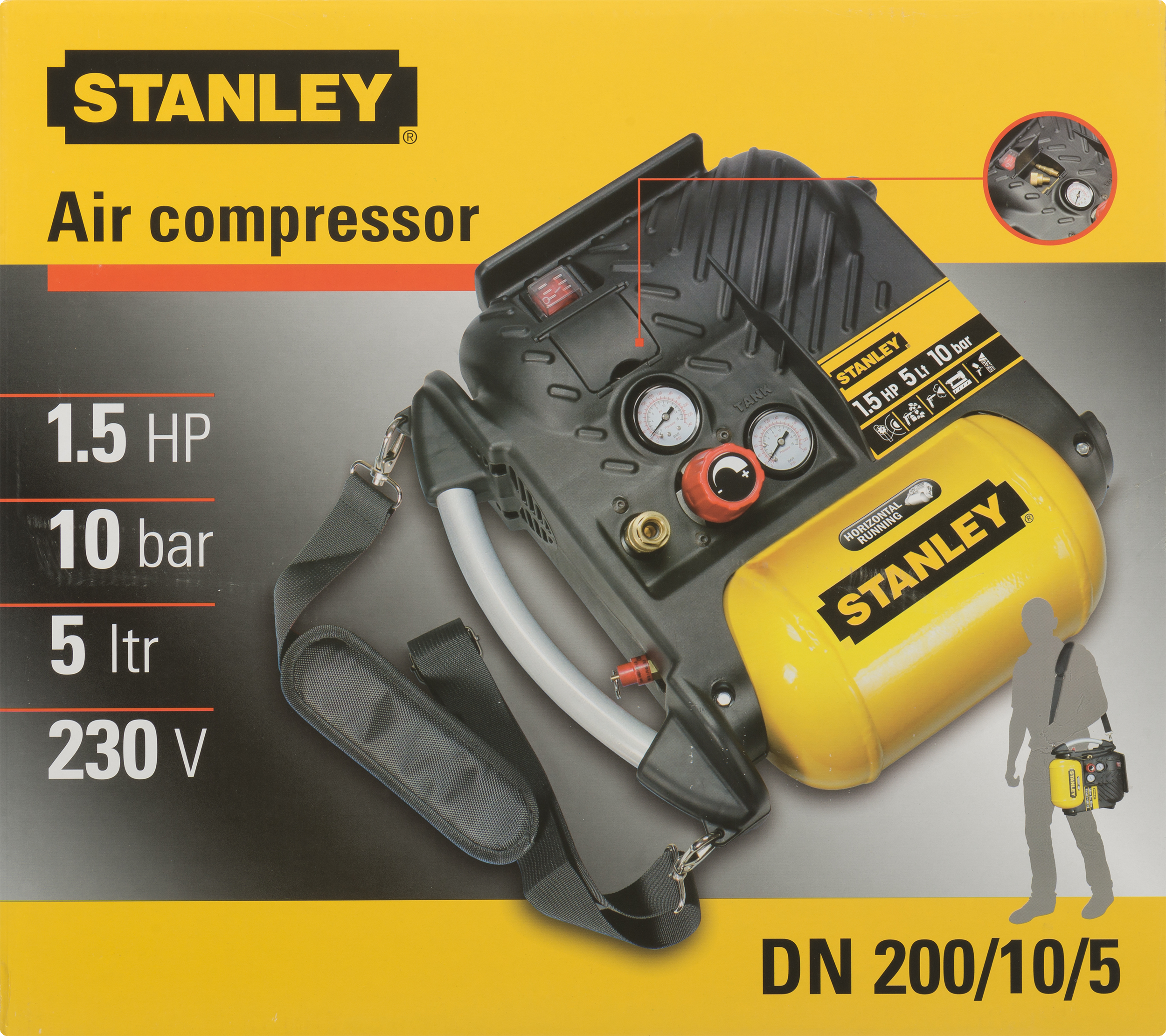Kompresor bezolejowy AIR BOSS 8215250STP596 5 l 10 bar STANLEY - 12