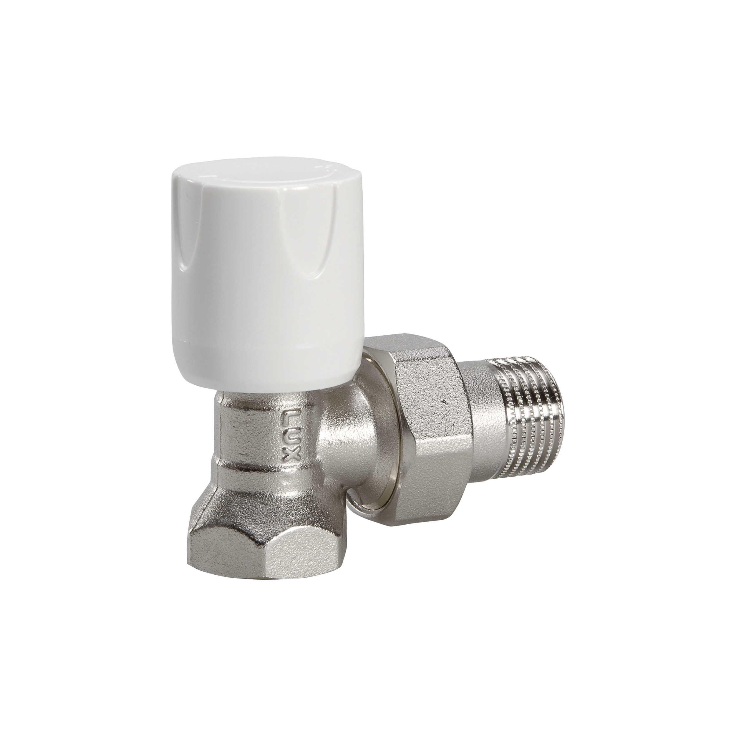 Zawór grzejnikowy zasilający KĄTOWY 1/2" EQUATION