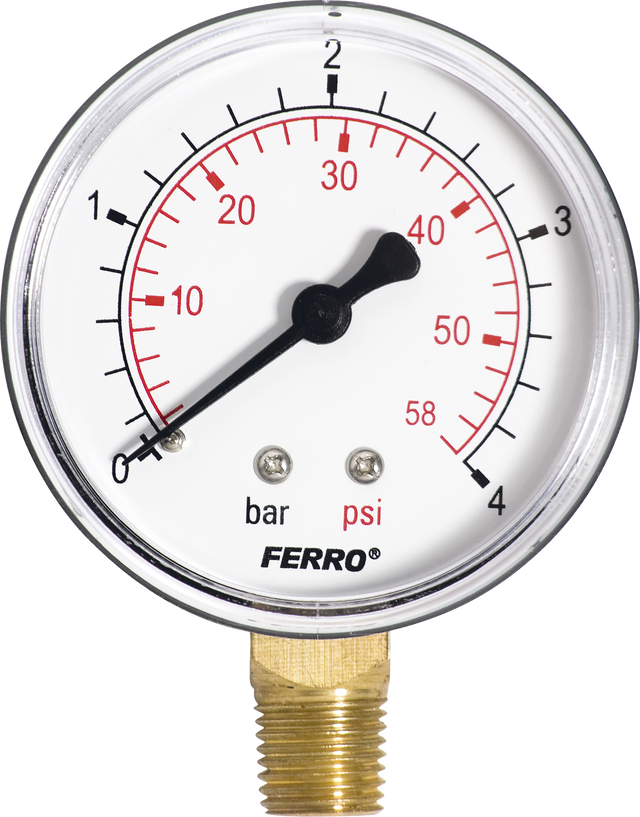 Manometr M63 R 0 - 4 BAR PIONOWY FERRO