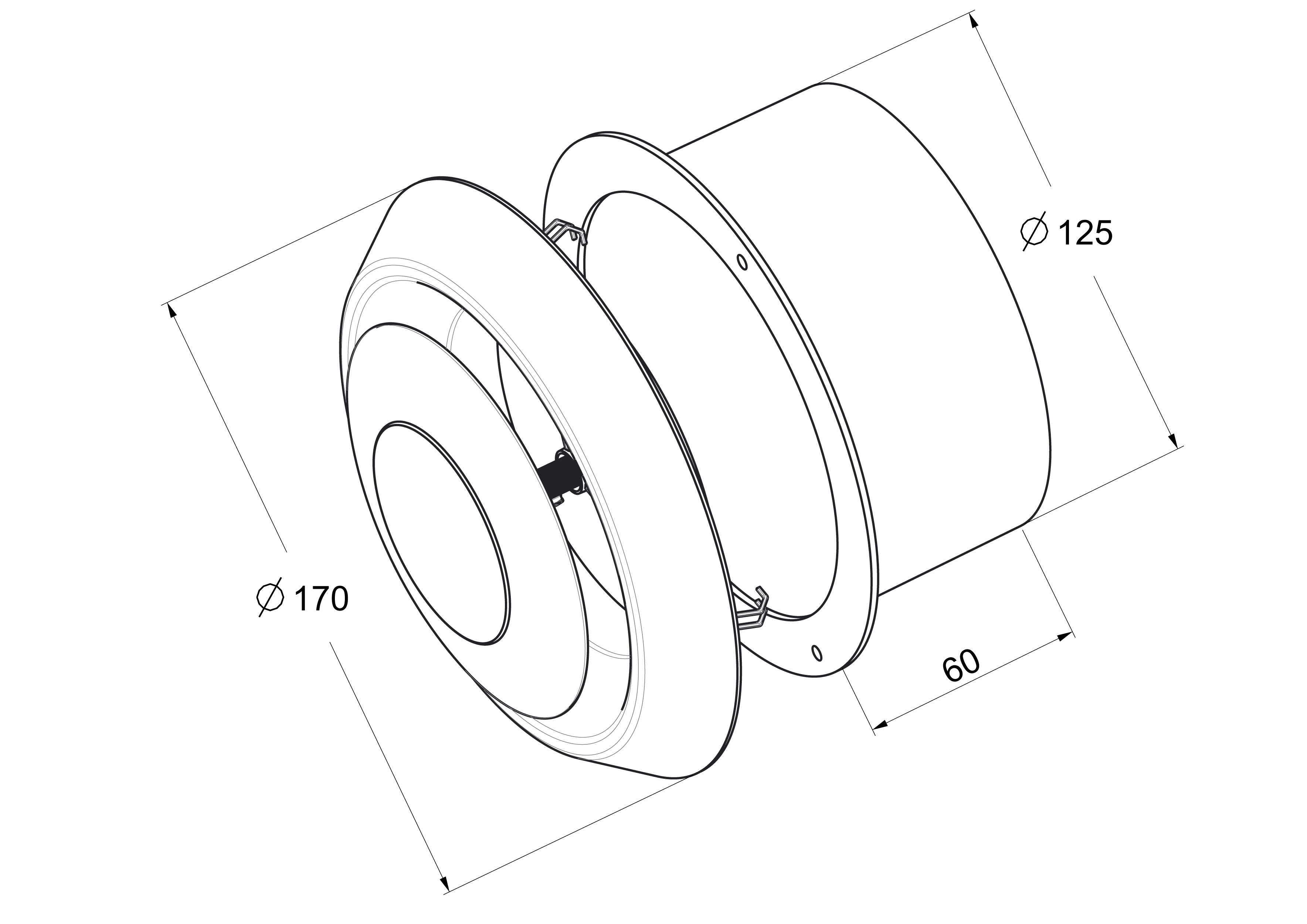 Anemostat plastikowy 125 mm biały EQUATION - 2
