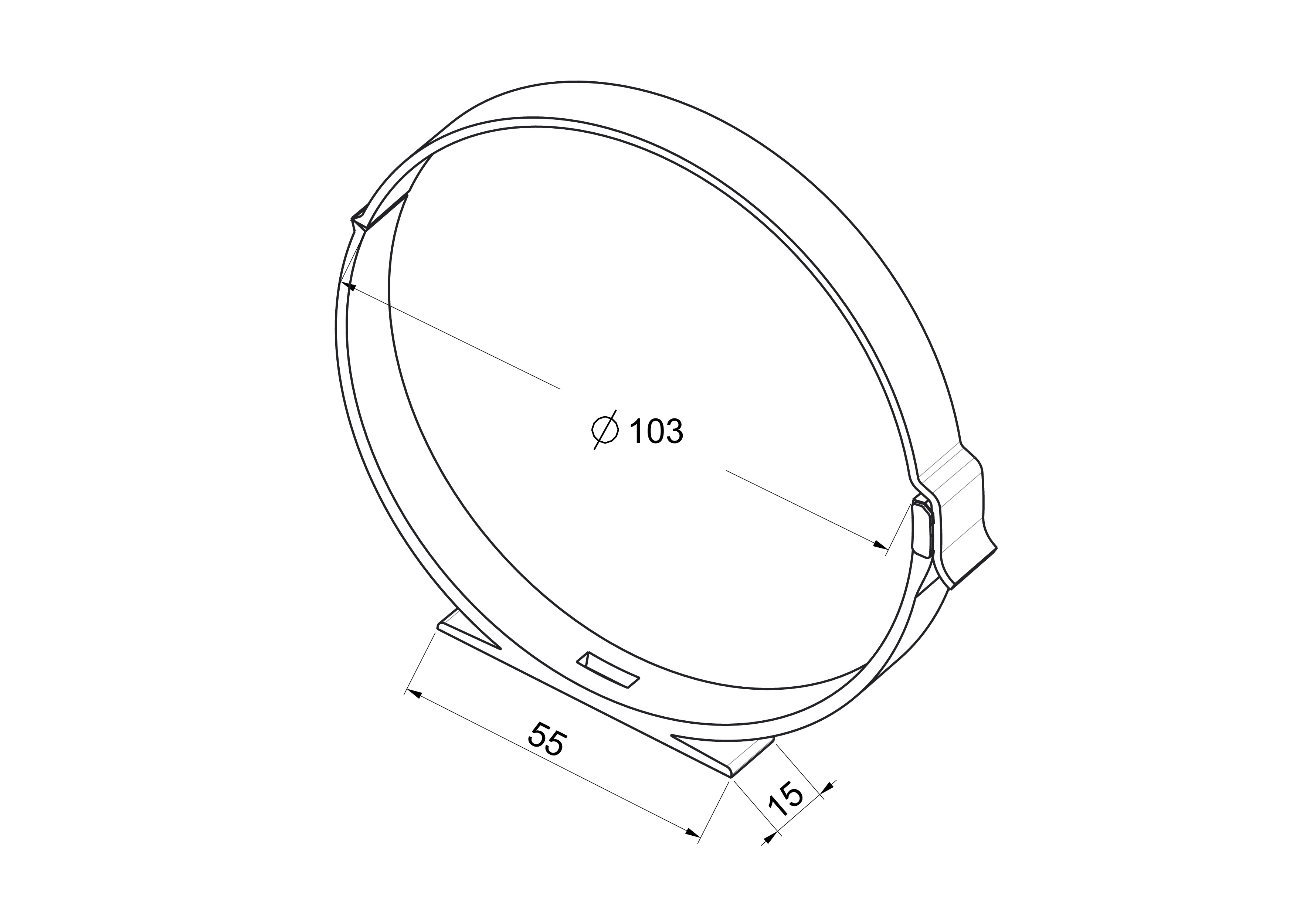 Uchwyt do kanału wentylacyjnego 100 mm OKRĄGŁY EQUATION - 2