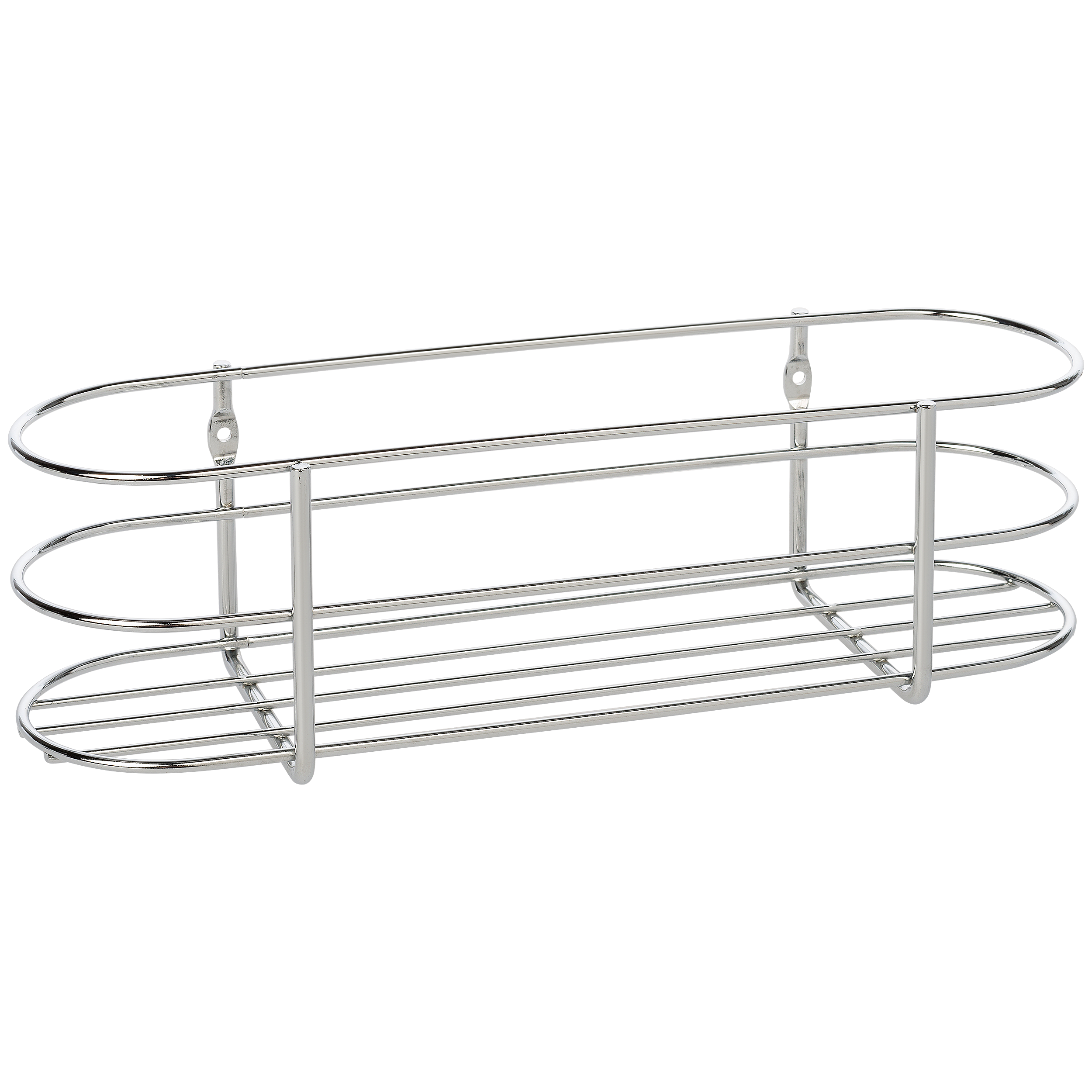 Cestillo mediano cromado para interior de mueble 34x10x10 cm