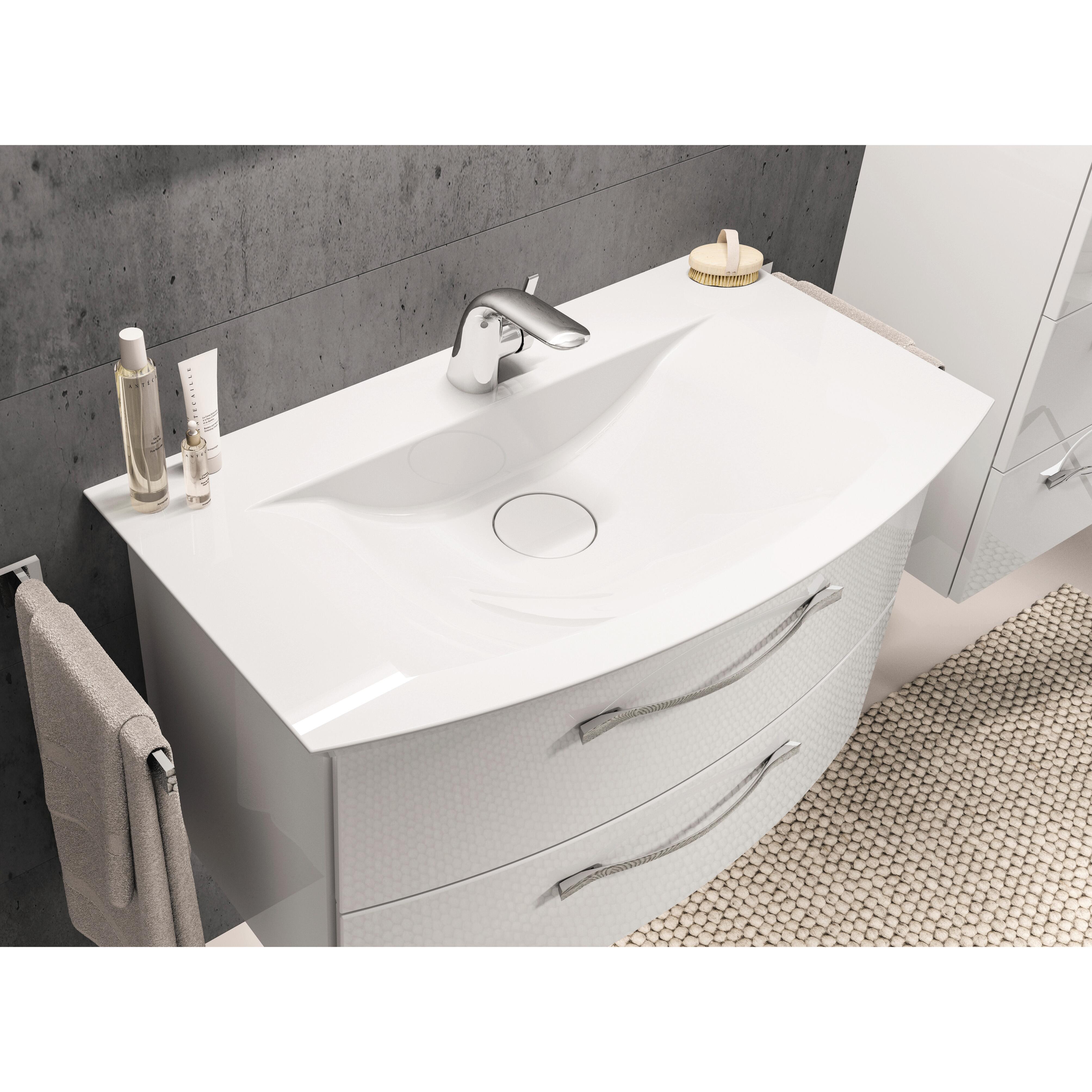 Lavabo Da Parete Bianco 28x28cm - Mini Lavabo Angolare In Resina Per Bagni Piccoli E Guardaroba | Con Rubinetto E Tubo Di Scarico - Foto 8