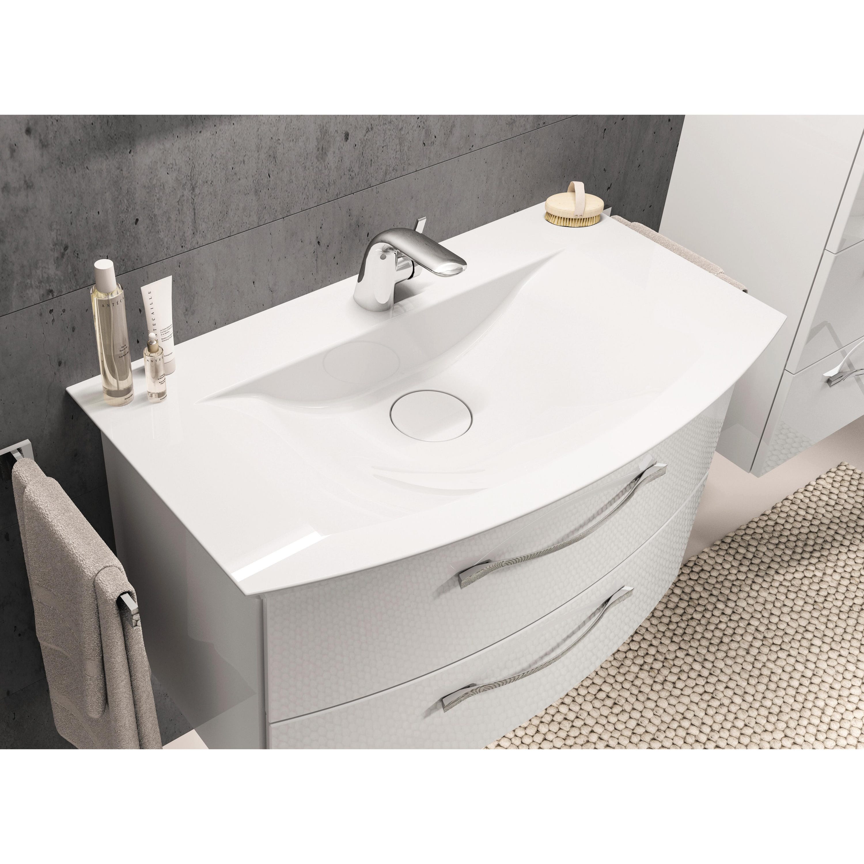 Lavabo Da Parete Bianco 28x28cm - Mini Lavabo Angolare In Resina Per Bagni Piccoli E Guardaroba | Con Rubinetto E Tubo Di Scarico - Foto 8