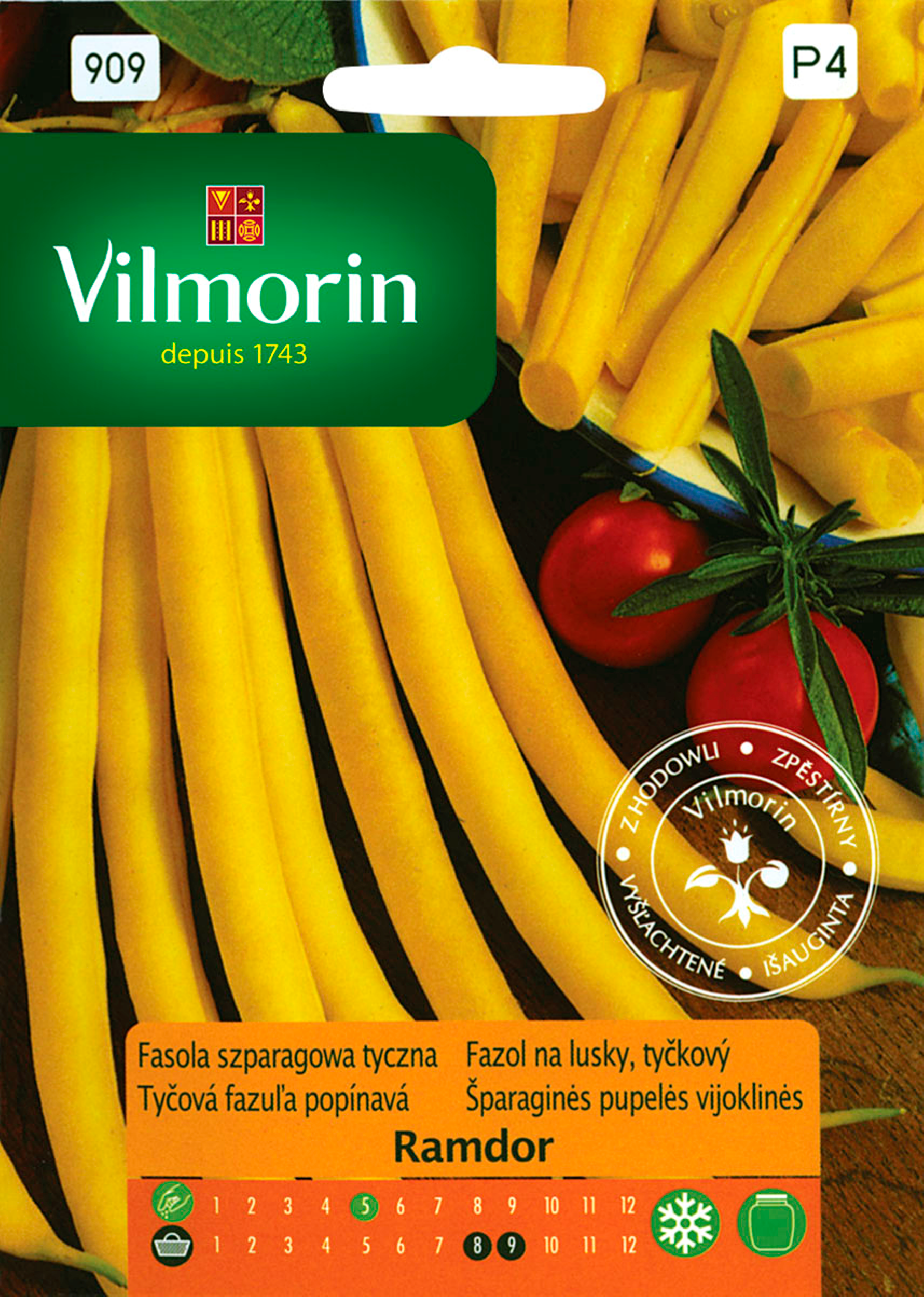 Fasola szparagowa tyczna żółta Ramdor nasiona 10g Vilmorin