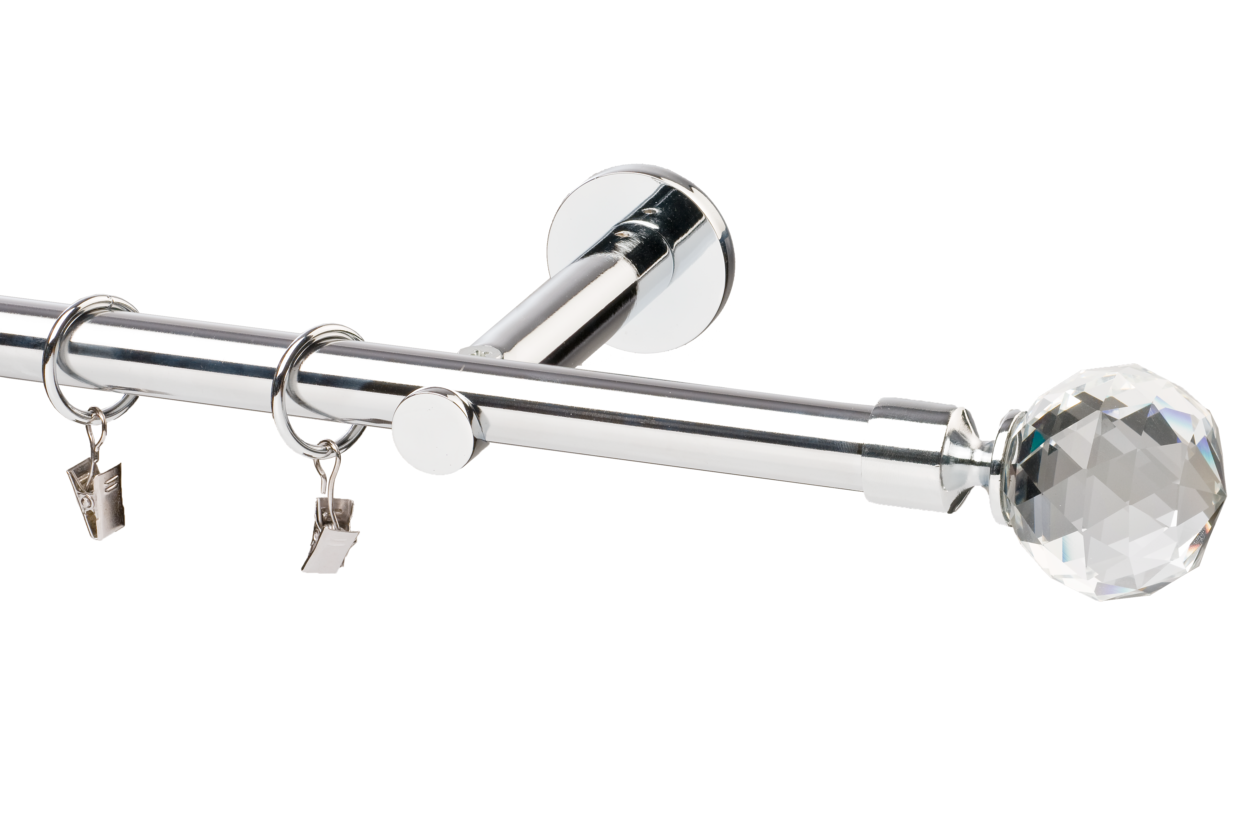 Karnisz Prado Crystal 240 cm pojedynczy chrom 19 mm