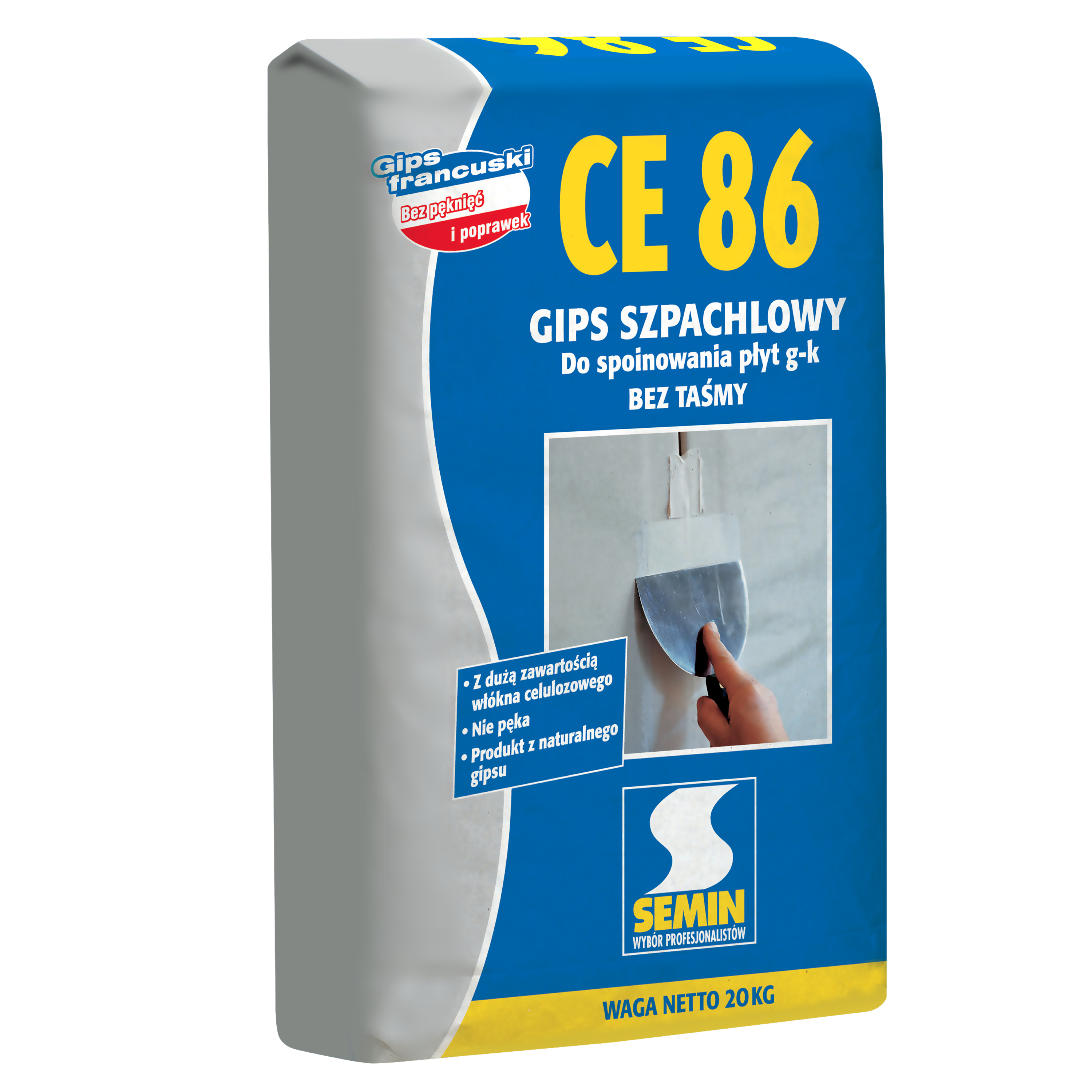 Gips szpachlowy CE 86 20 kg Semin