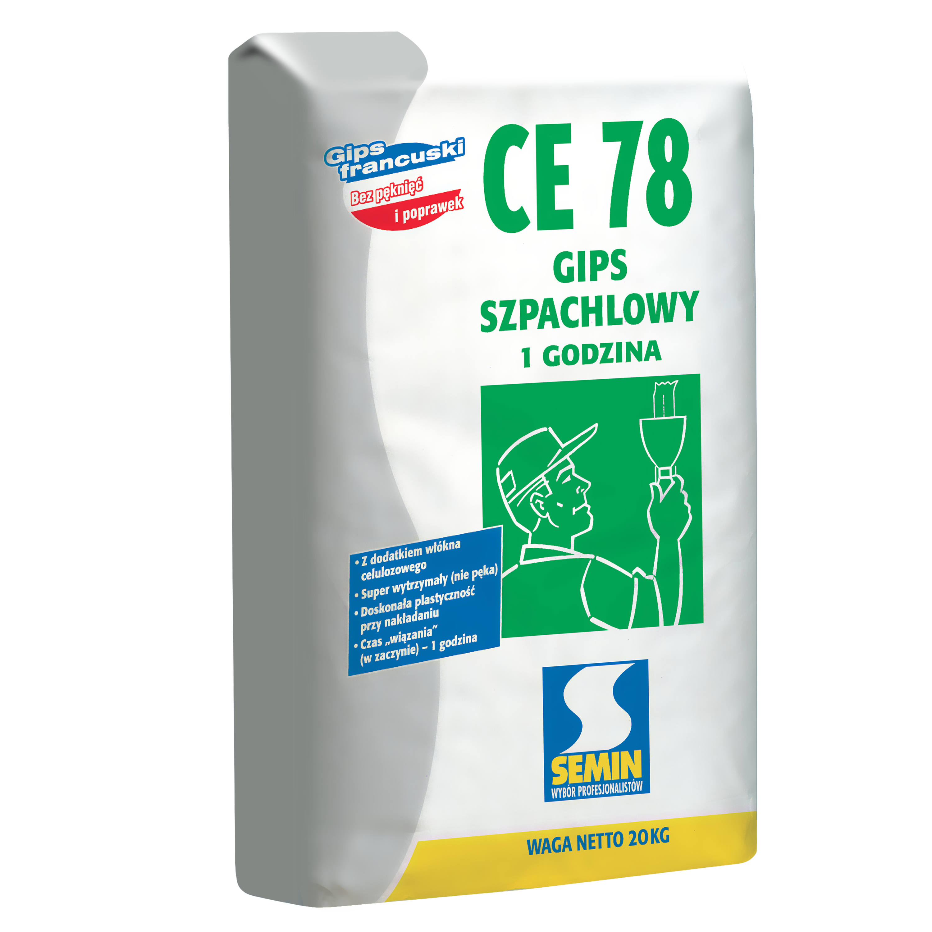 Gips szpachlowy CE 78 do GKB 20 kg Semin