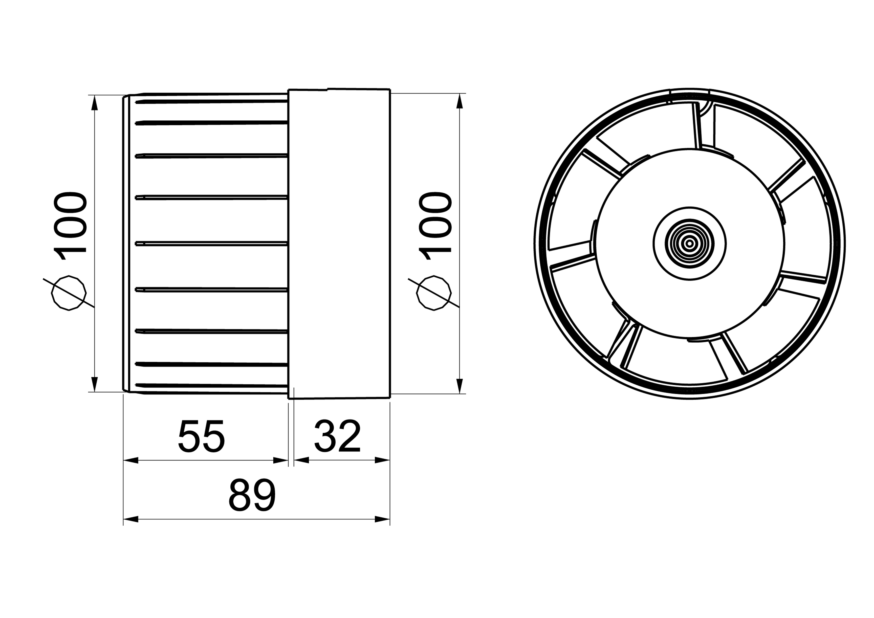 Wentylator KANAŁOWY WKA100T AWENTA - 2