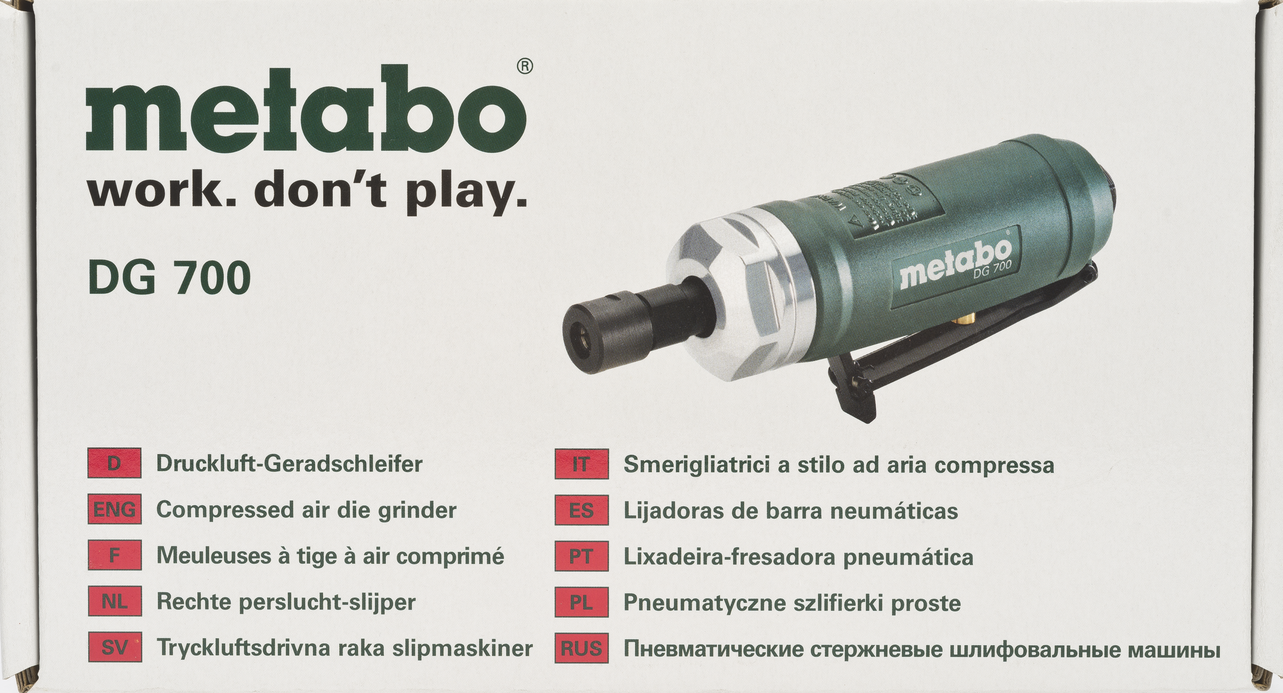 Szlifierka pneumatyczna prosta 1/4' 600L/min DG 700 METABO - 3