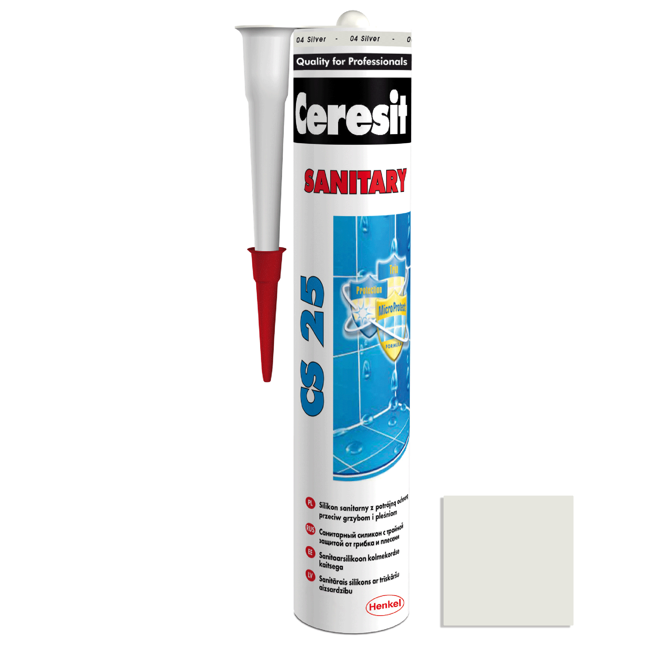 Silikon sanitarny  CS-25 280 ml Srebrno - szary Ceresit - 2
