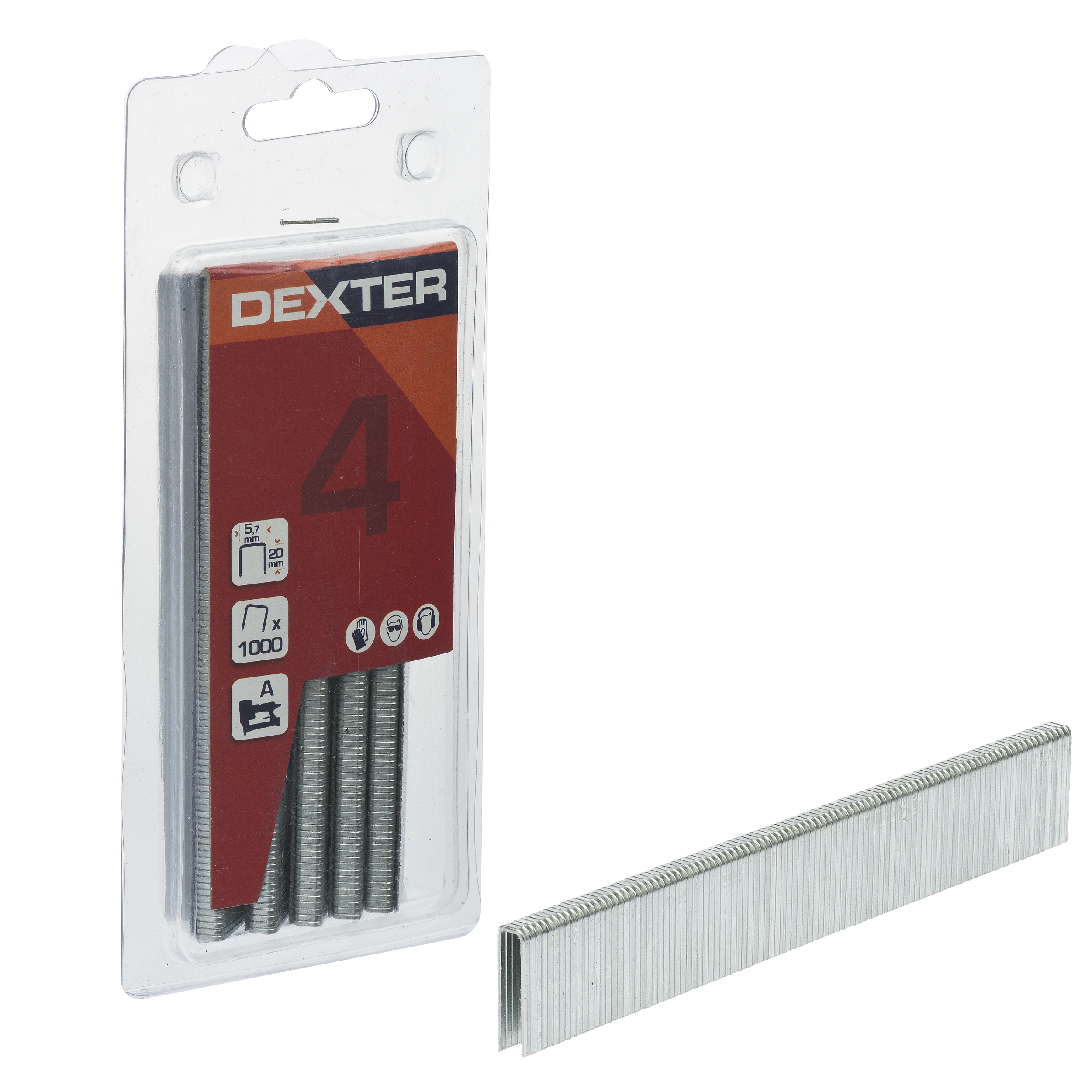 Pack de 1000 grapas para máquina neumática dexter nº 4, 20mm