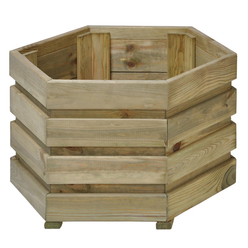 Donica drewniana 6-kątna Fix 60x60x37 cm Sobex