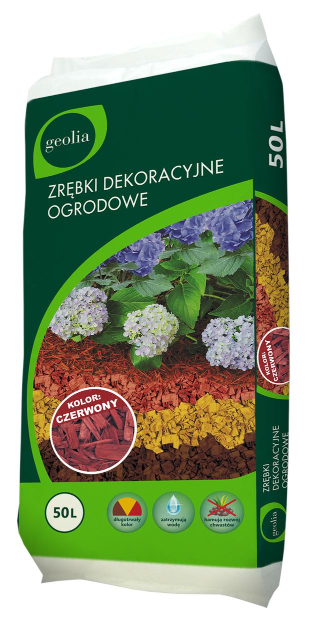 Zrębki dekoracyjne czerwone 50l Geolia