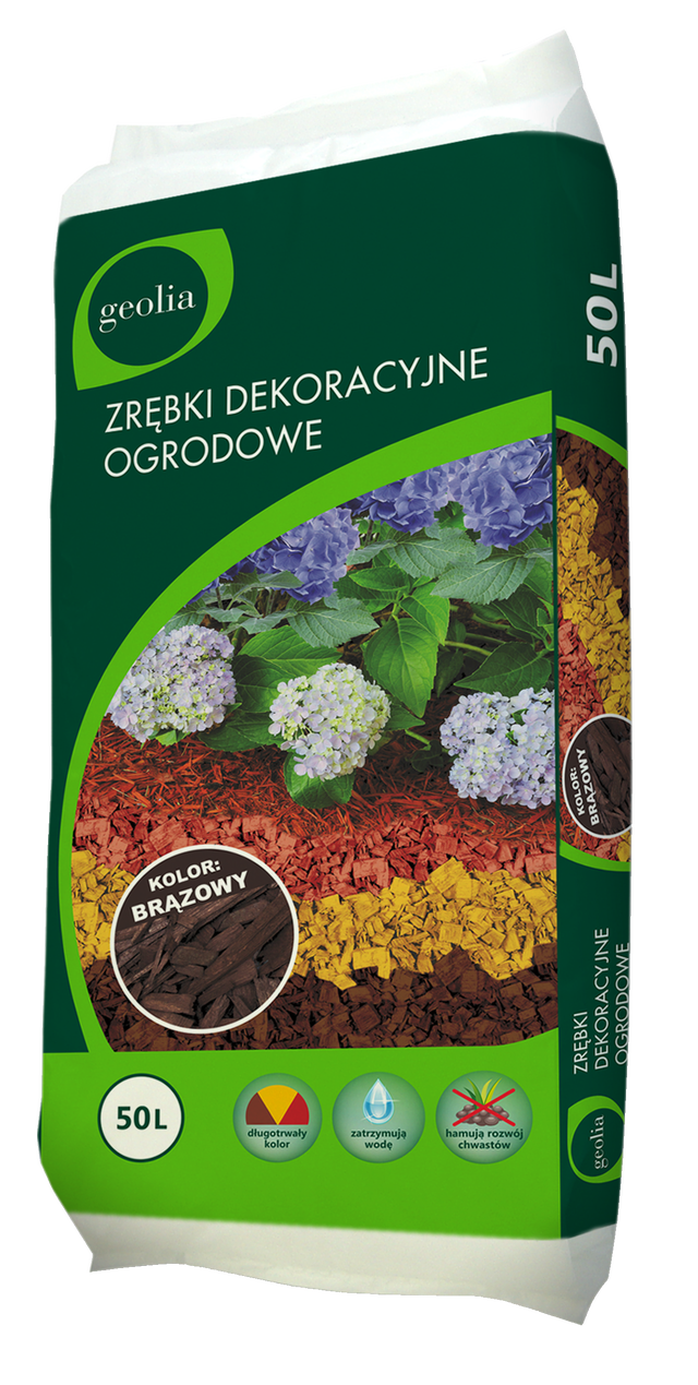 Zrębki dekoracyjne brązowe 50l Geolia