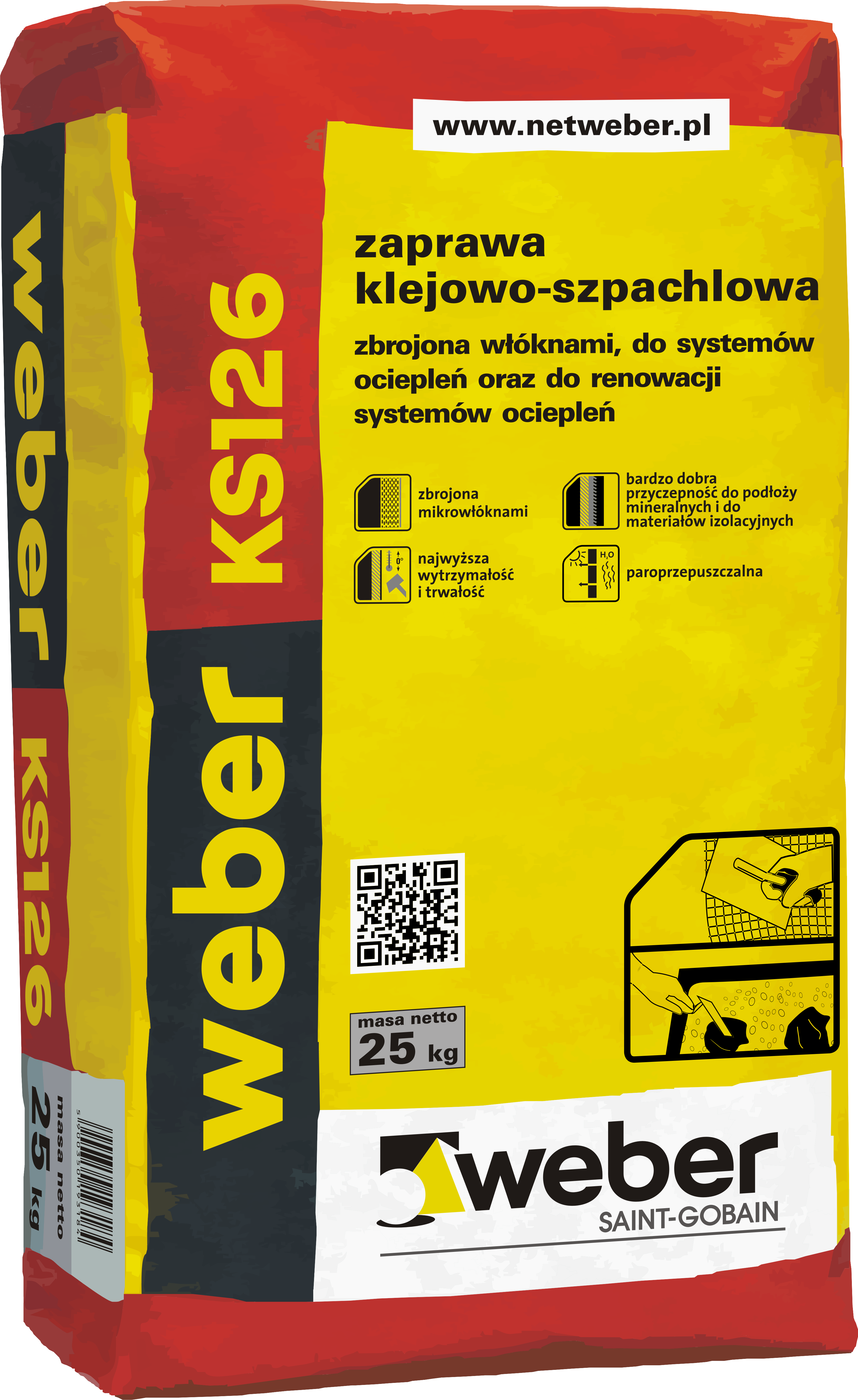 Zaprawa klejąco-szpachlowa KS 126 25 kg Weber