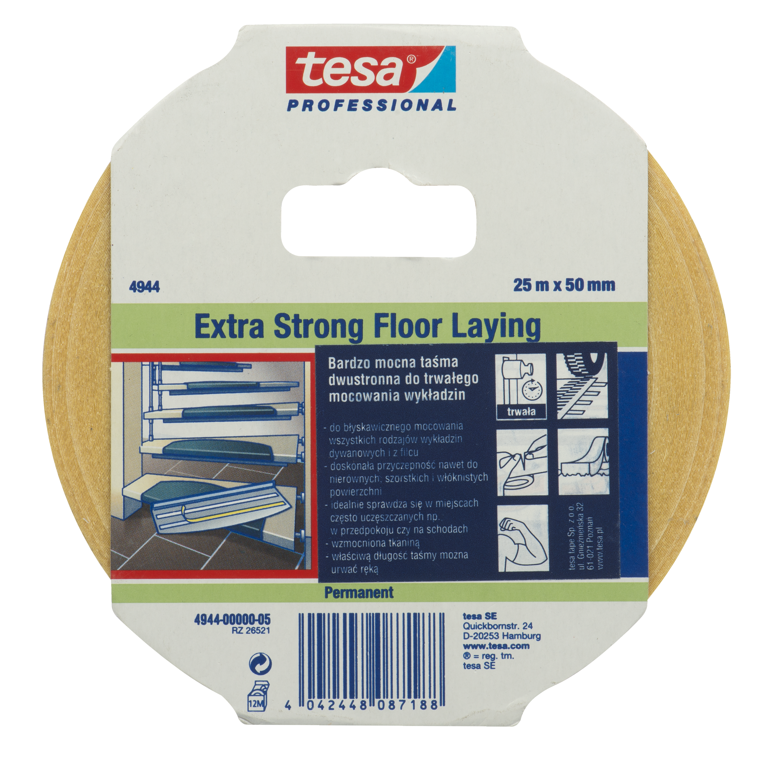 Dwustronna taśma klejąca do wykładzin 50 mm x 25 m Tesa - 3