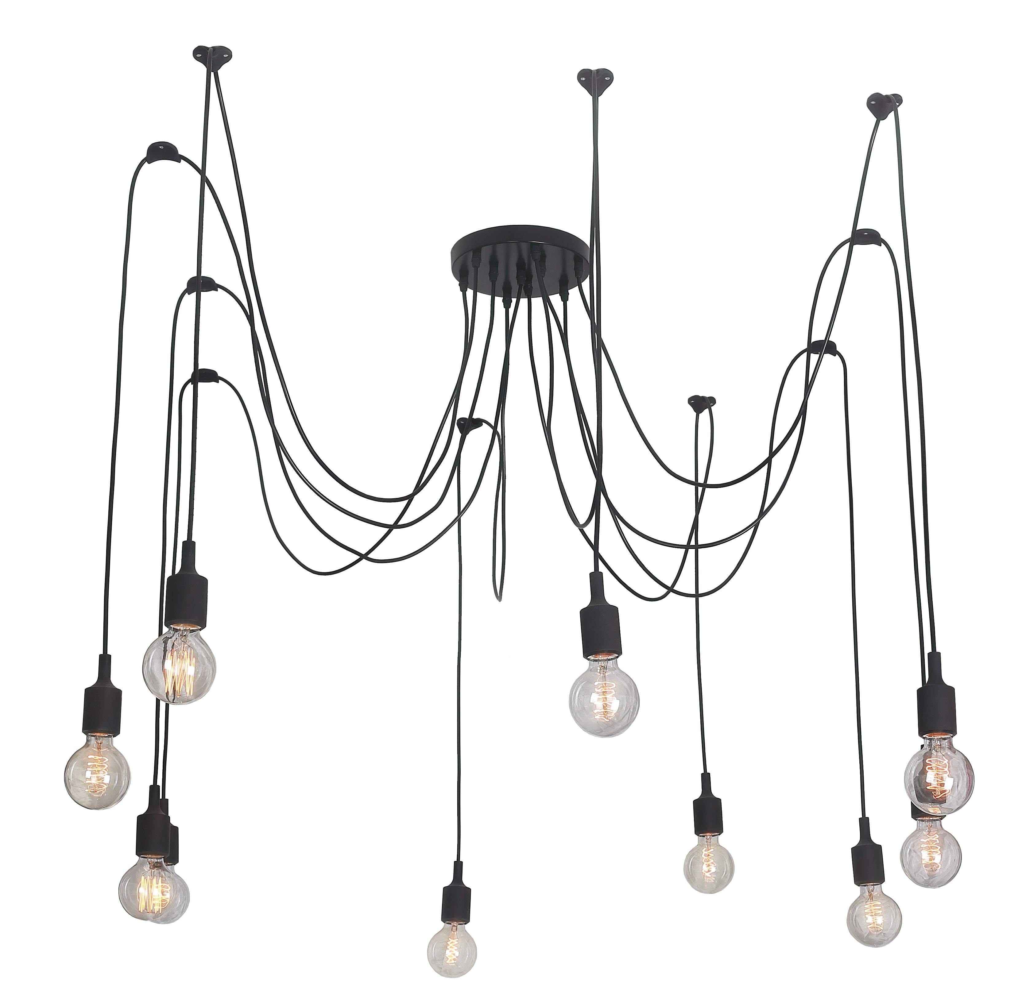 Lampa wisząca Pająk Soleto czarna E27 Light Prestige