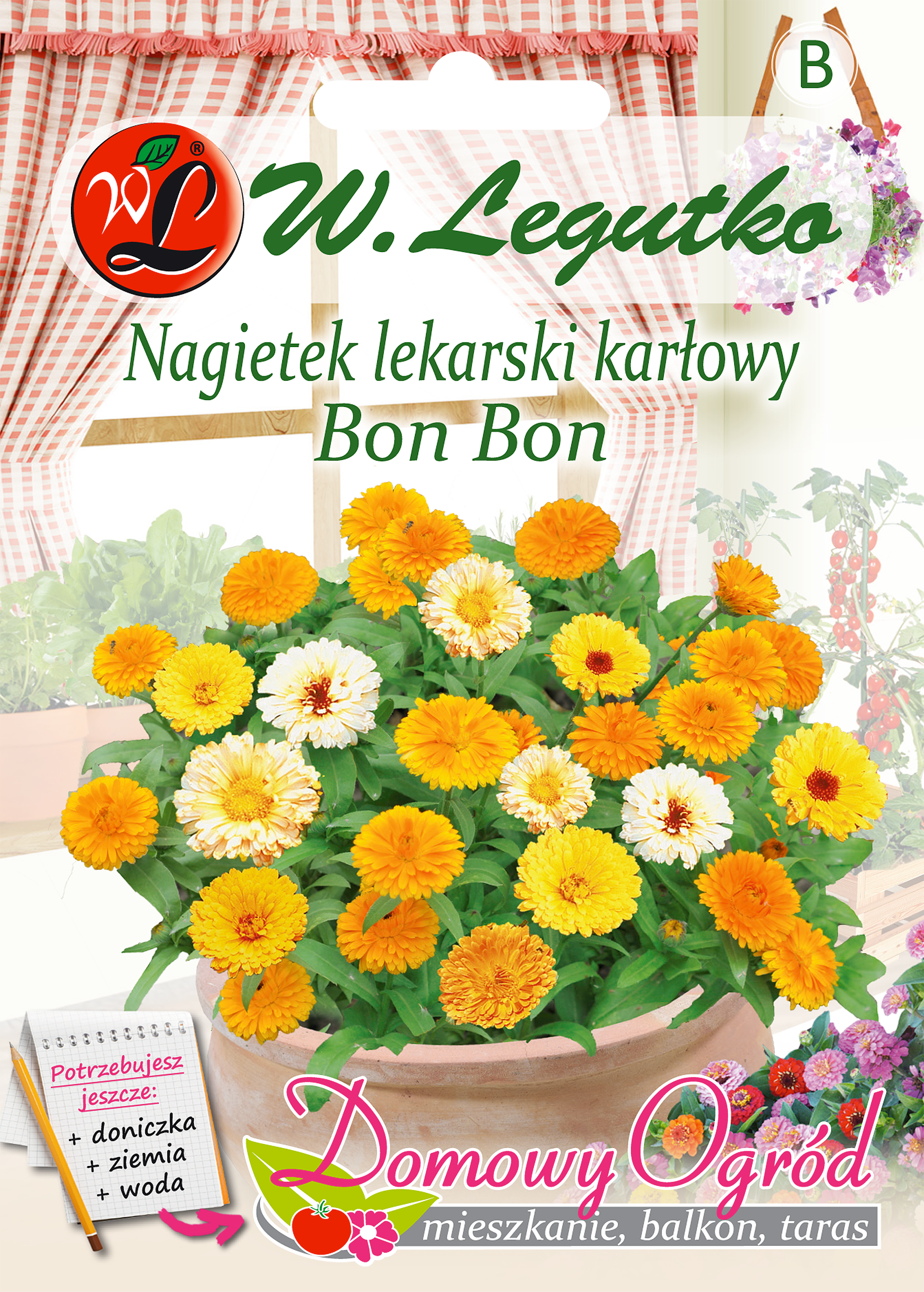 Nagietek lekarski karłowy Bon bon nasiona tradycyjne W.Legutko
