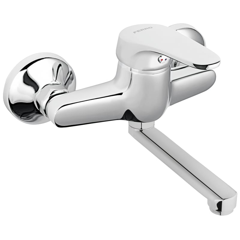 Bateria umywalkowa ścienna chrom Elsa Ecologica Ferro